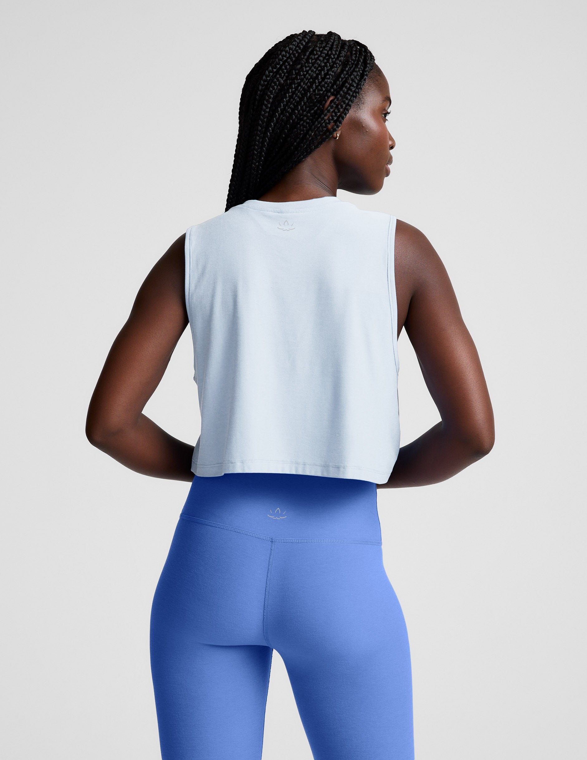 Featherweight Minimal Cropped Tank - Morning Sky Blue Heather