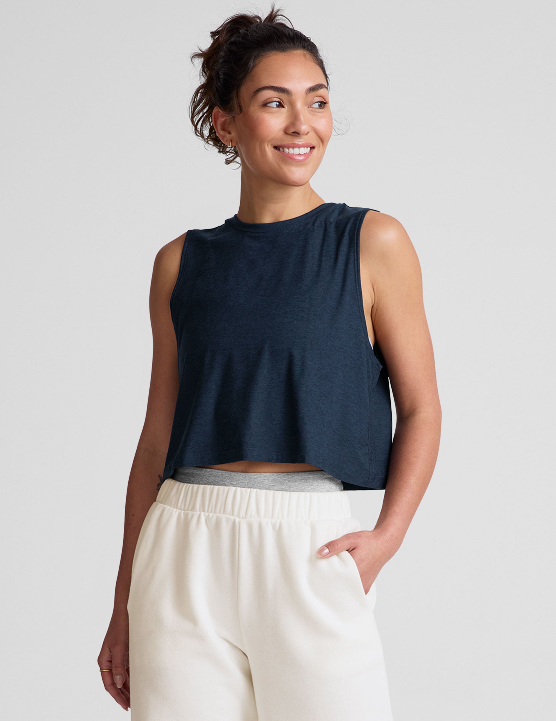 Featherweight Minimal Cropped Tank - Nocturnal Navy