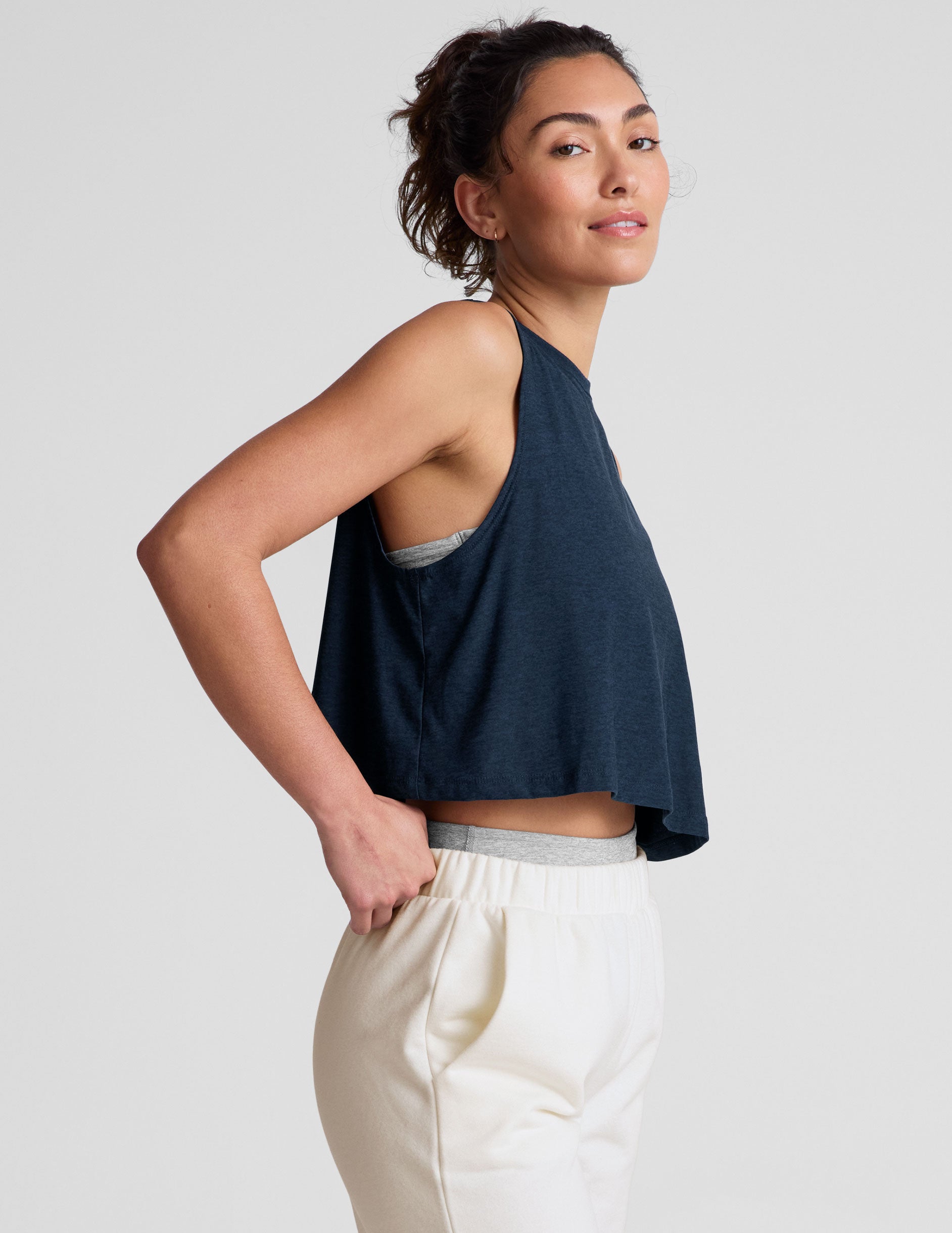 Featherweight Minimal Cropped Tank - Nocturnal Navy