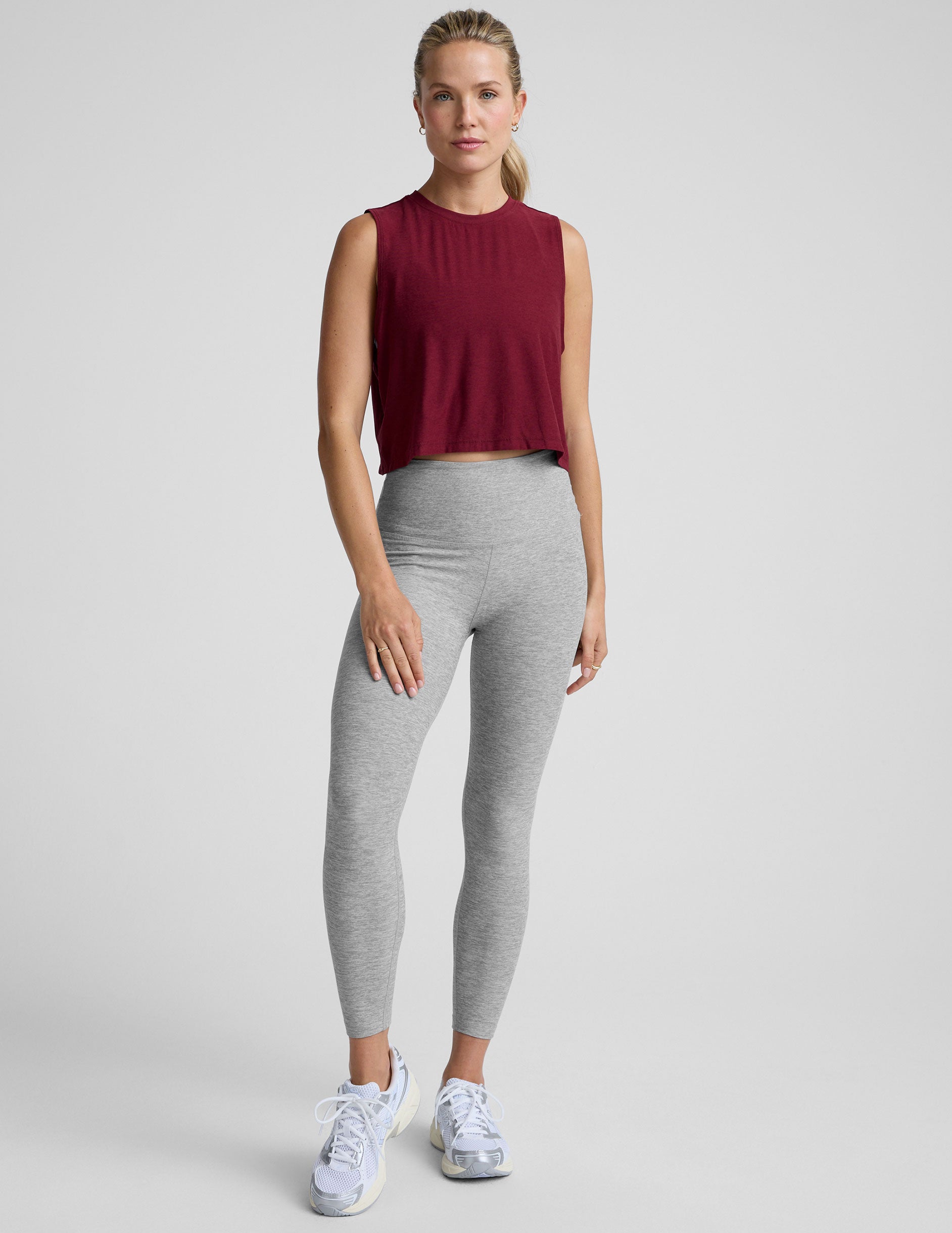 Featherweight Minimal Cropped Tank - Ruby Rush Heather