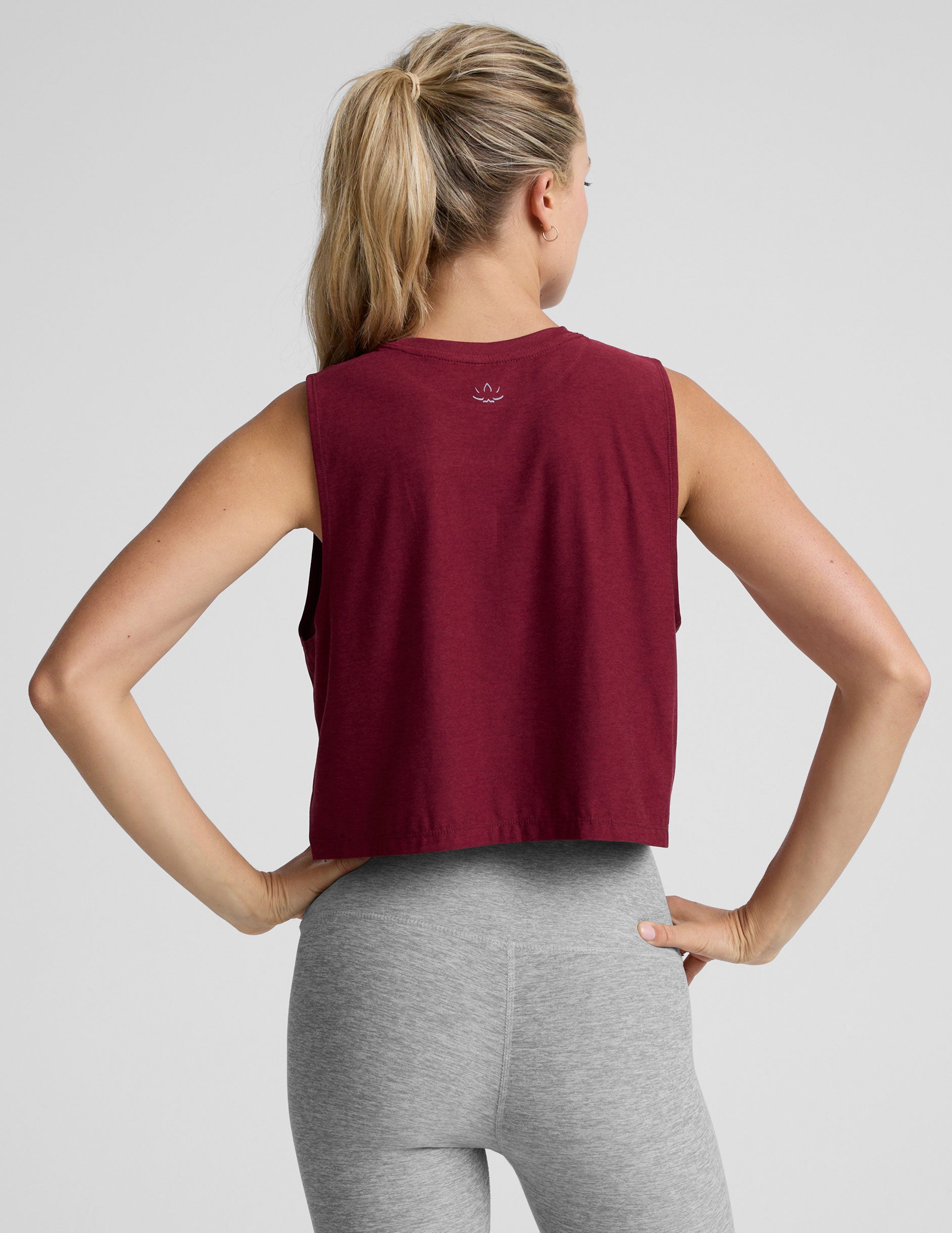 Featherweight Minimal Cropped Tank - Ruby Rush Heather