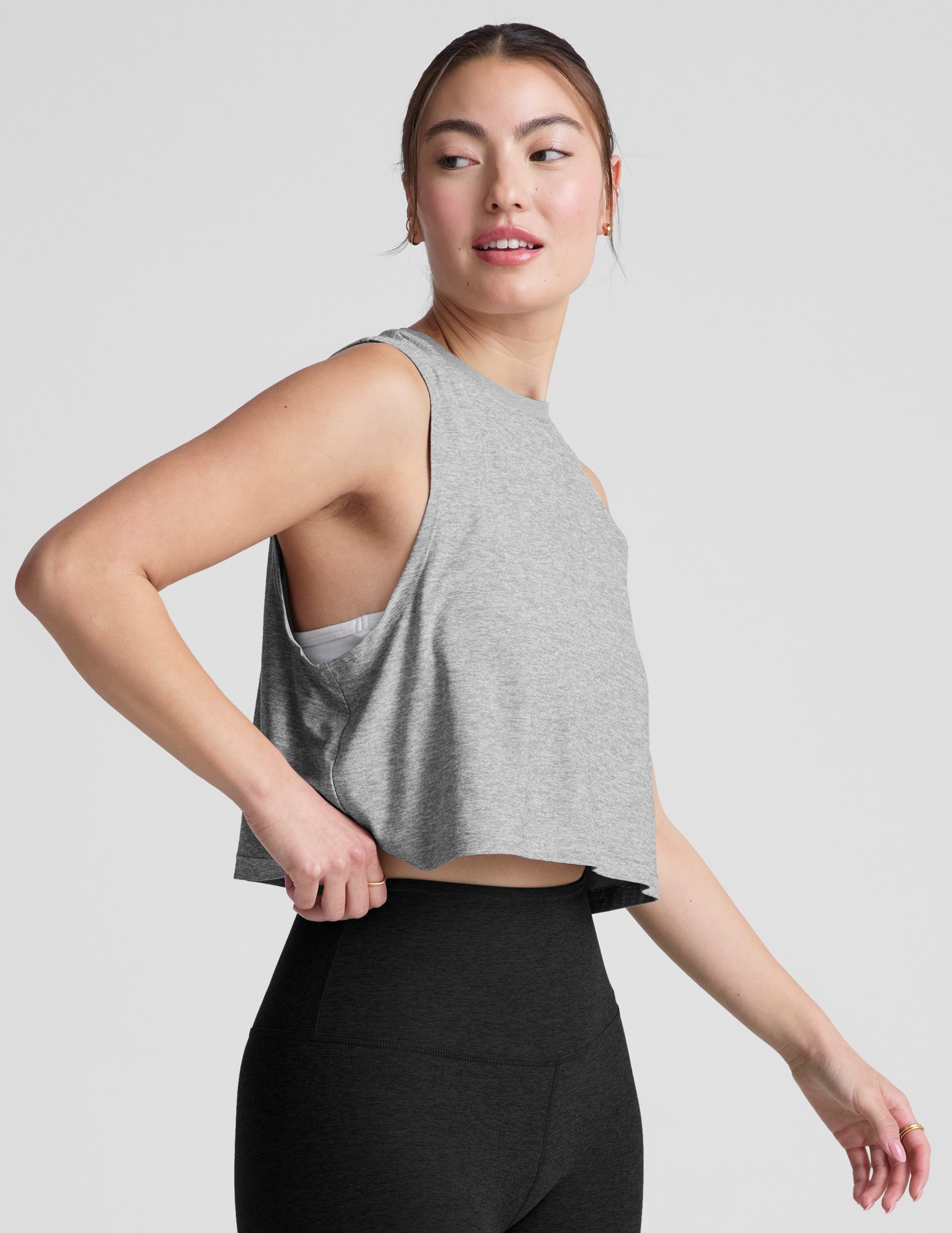 Featherweight Minimal Cropped Tank - Silver Mist