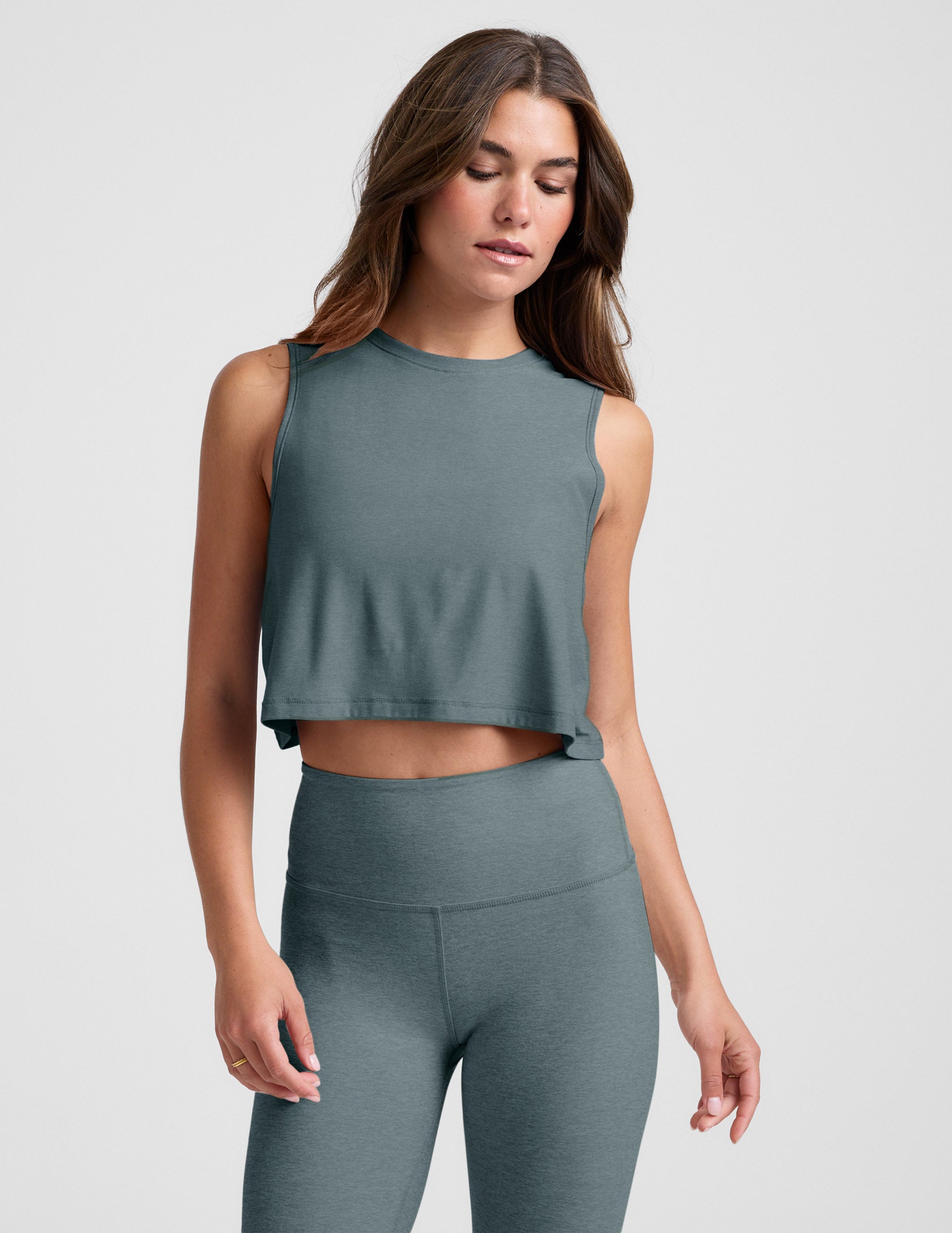 Featherweight Minimal Cropped Tank - Storm Heather