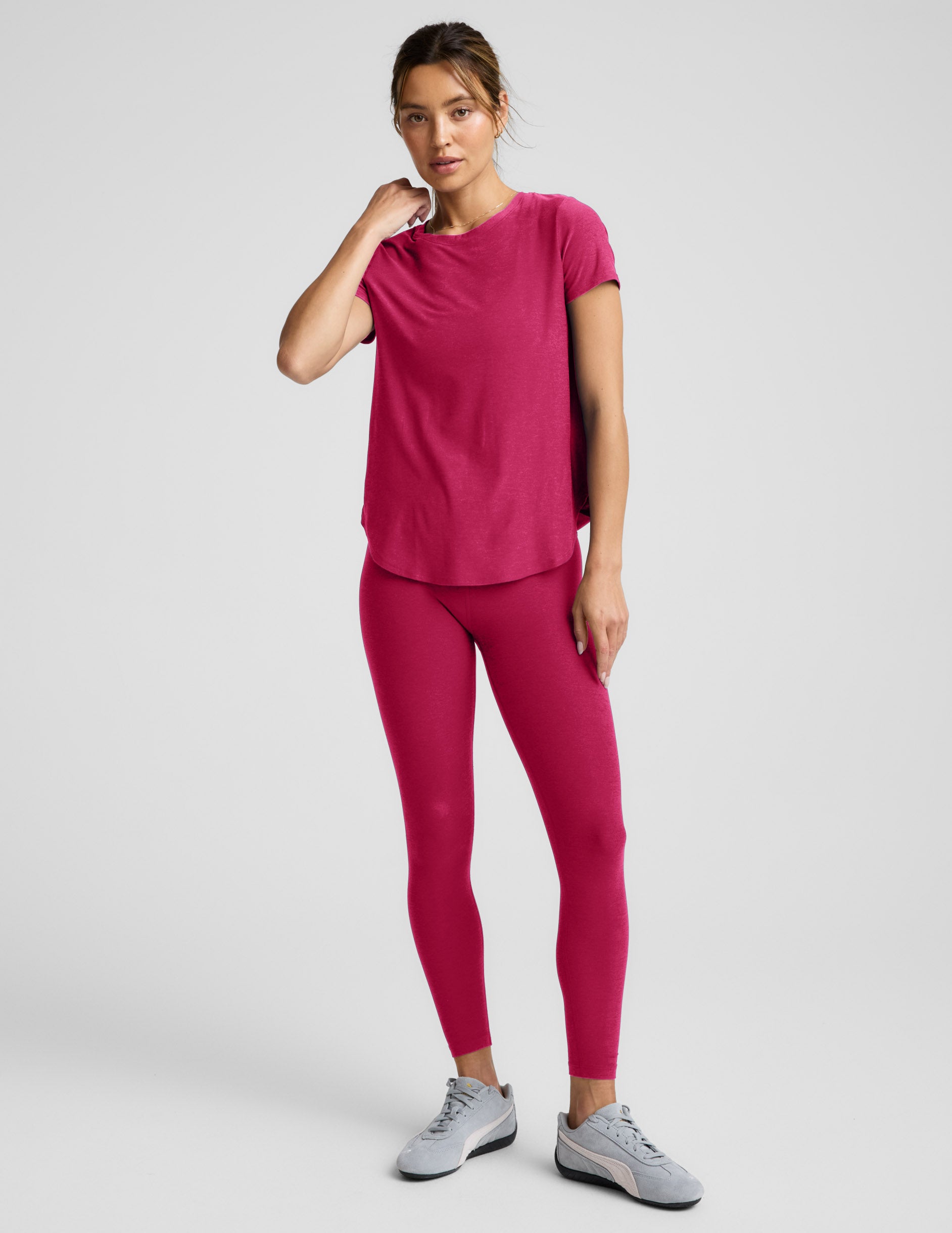 Featherweight On The Down Low Tee - Berry Red Heather