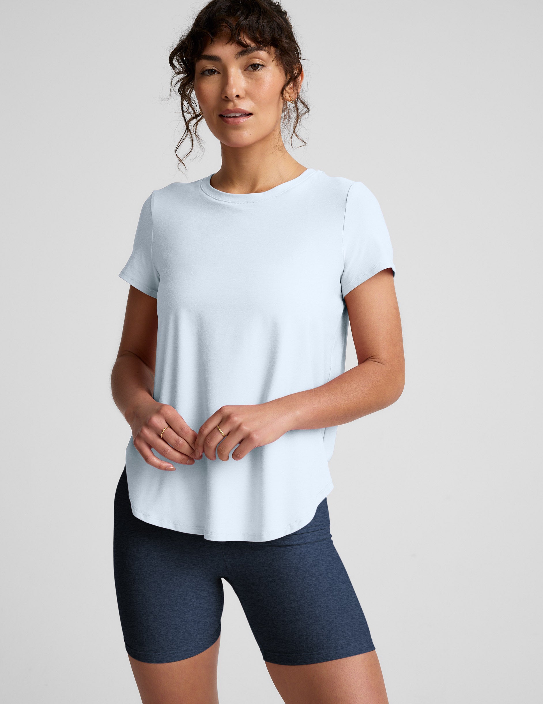 Featherweight On The Down Low Tee - Morning Sky Blue Heather