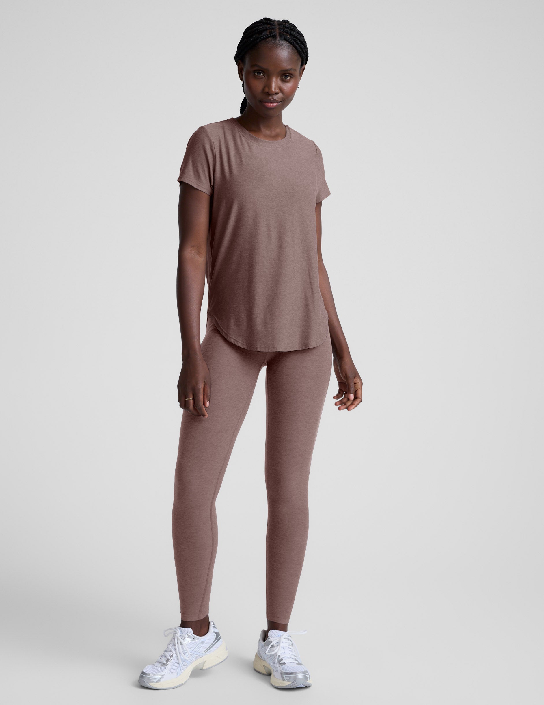 Featherweight On The Down Low Tee - Rosey Taupe Heather