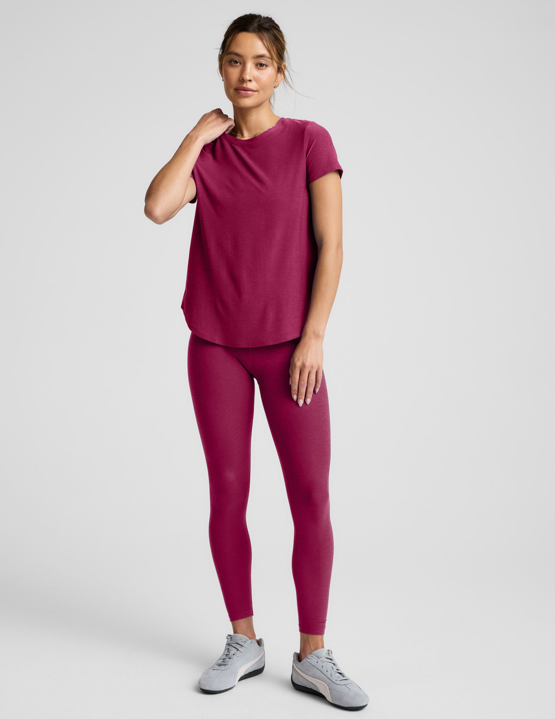 Featherweight On The Down Low Tee - Sangria Heather