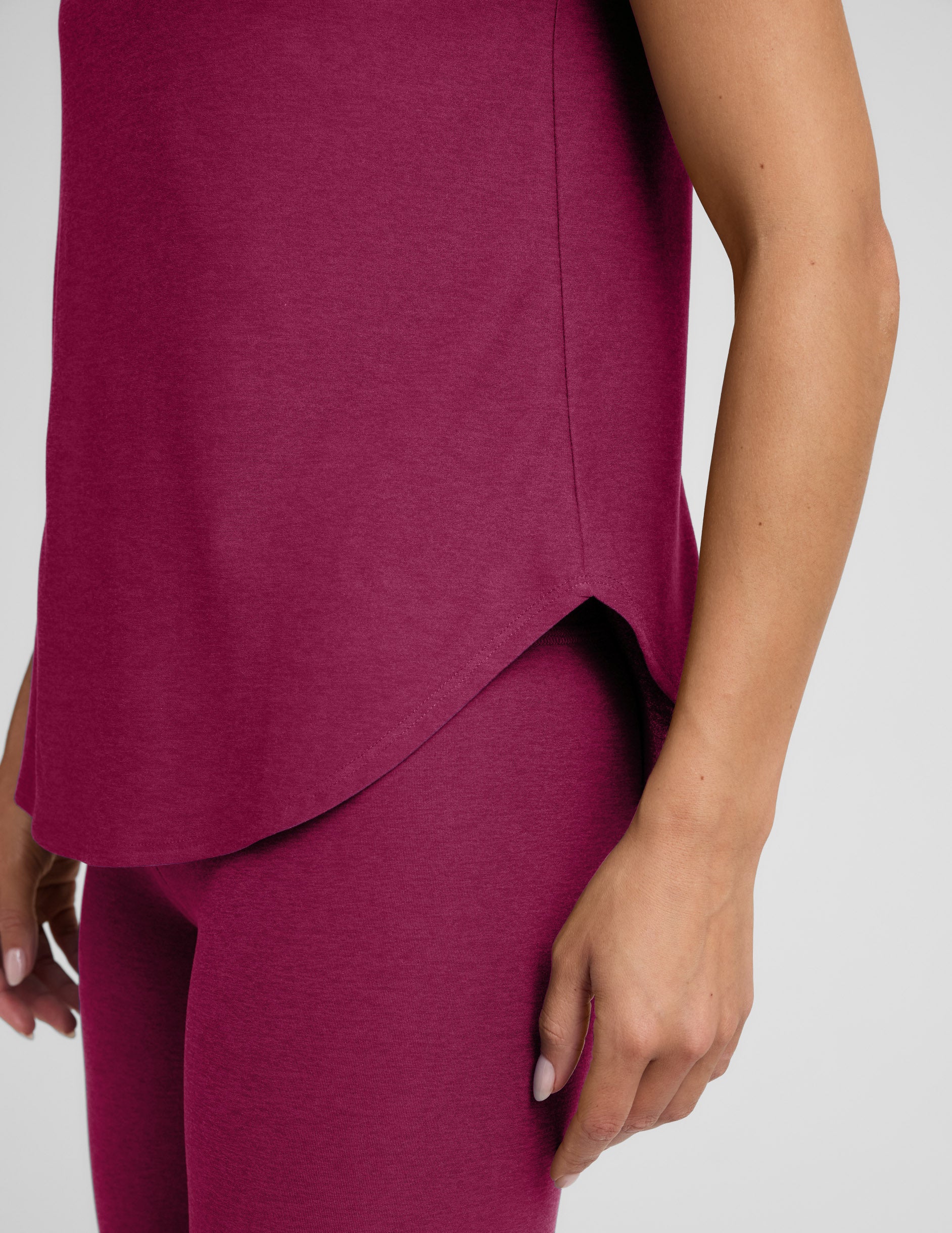Featherweight On The Down Low Tee - Sangria Heather