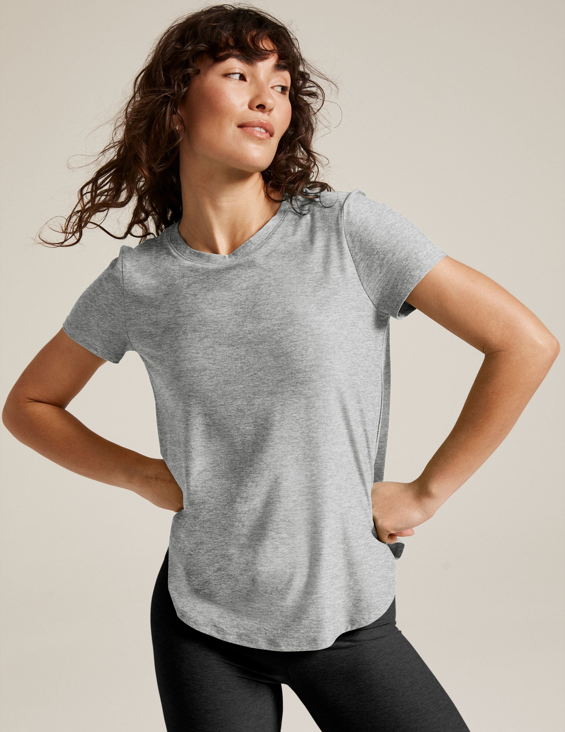 Featherweight On The Down Low Tee - Silver Mist