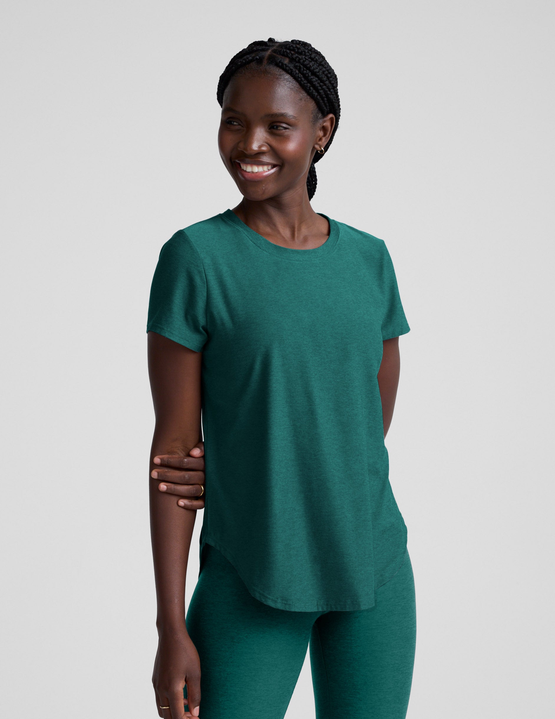 Featherweight On The Down Low Tee - Teal Sea Heather
