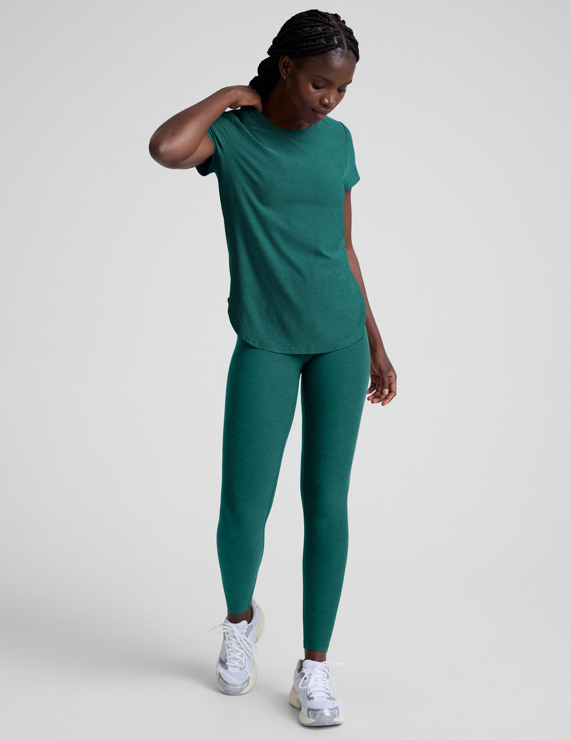 Featherweight On The Down Low Tee - Teal Sea Heather
