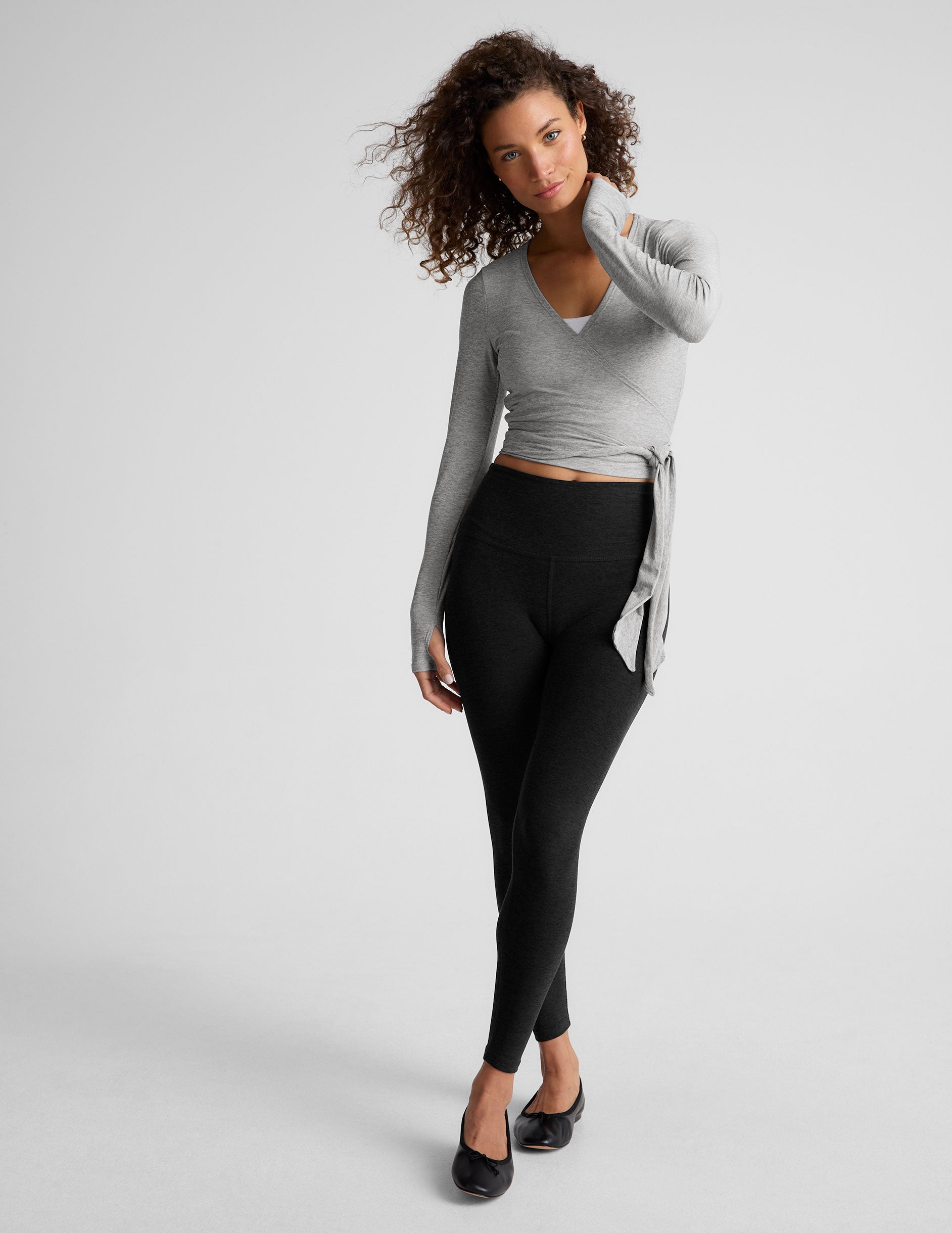 Featherweight Waist No Time Wrap Top - Silver Mist