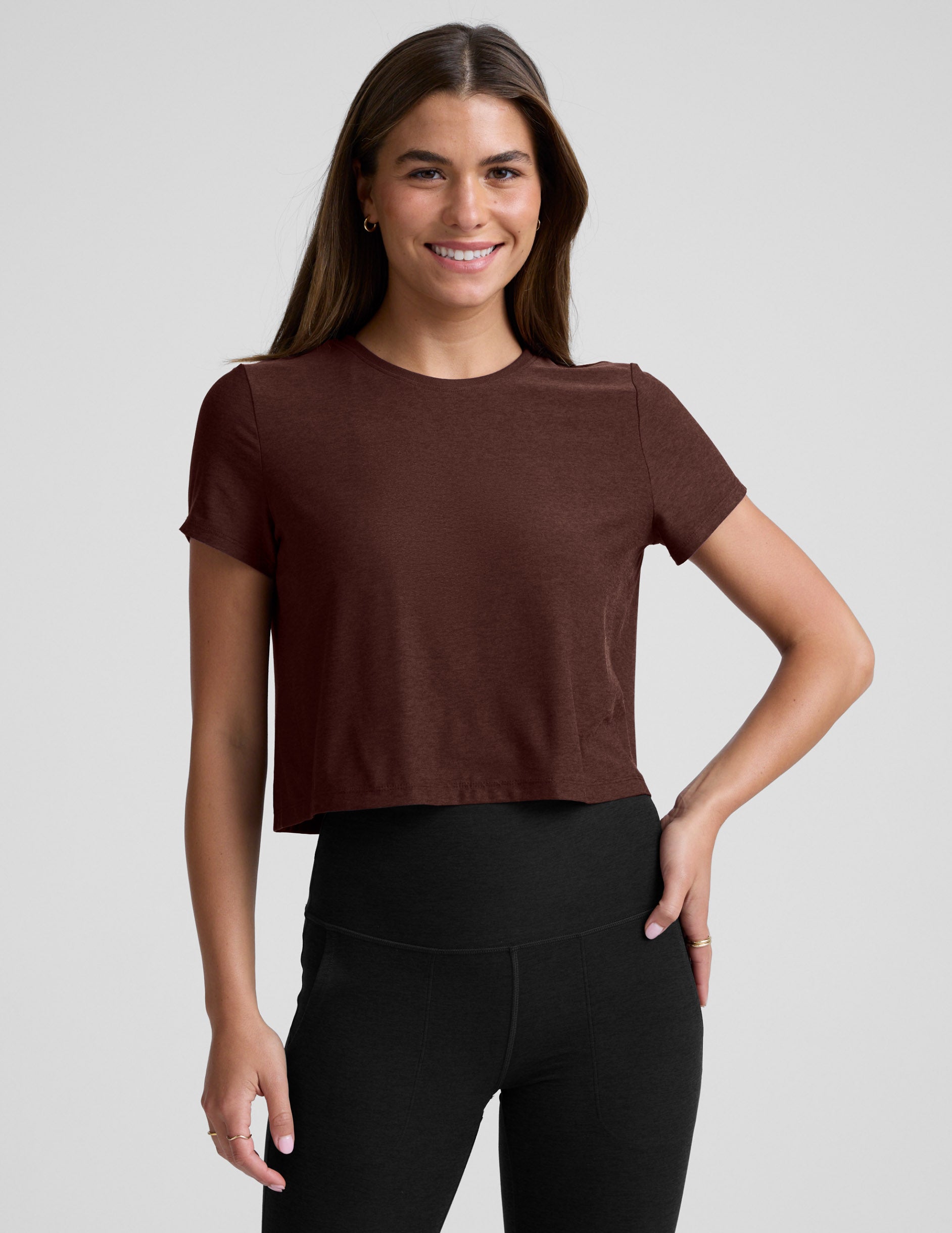 Featherweight Supreme Cropped Tee - Iced Mocha Heather