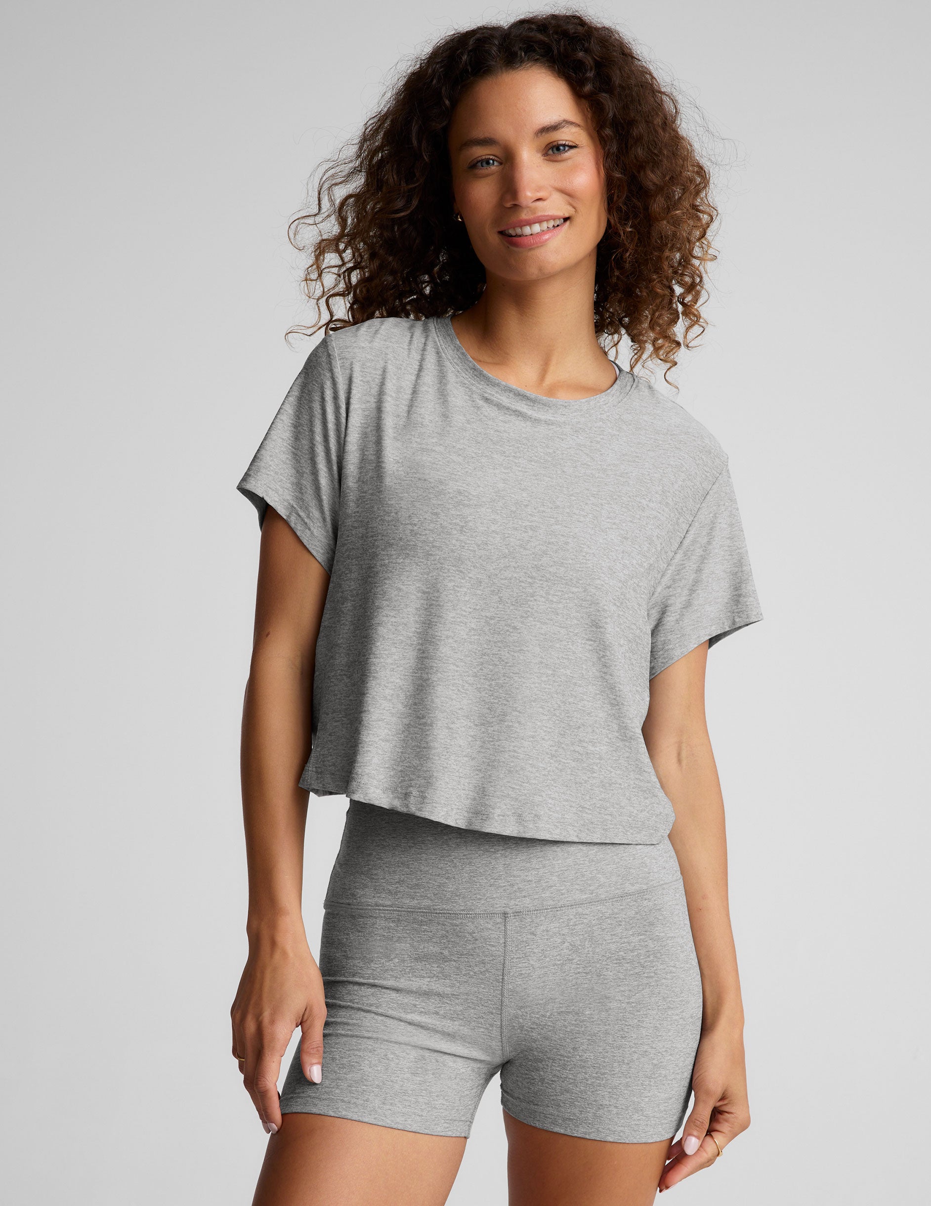 Featherweight Supreme Cropped Tee - Silver Mist