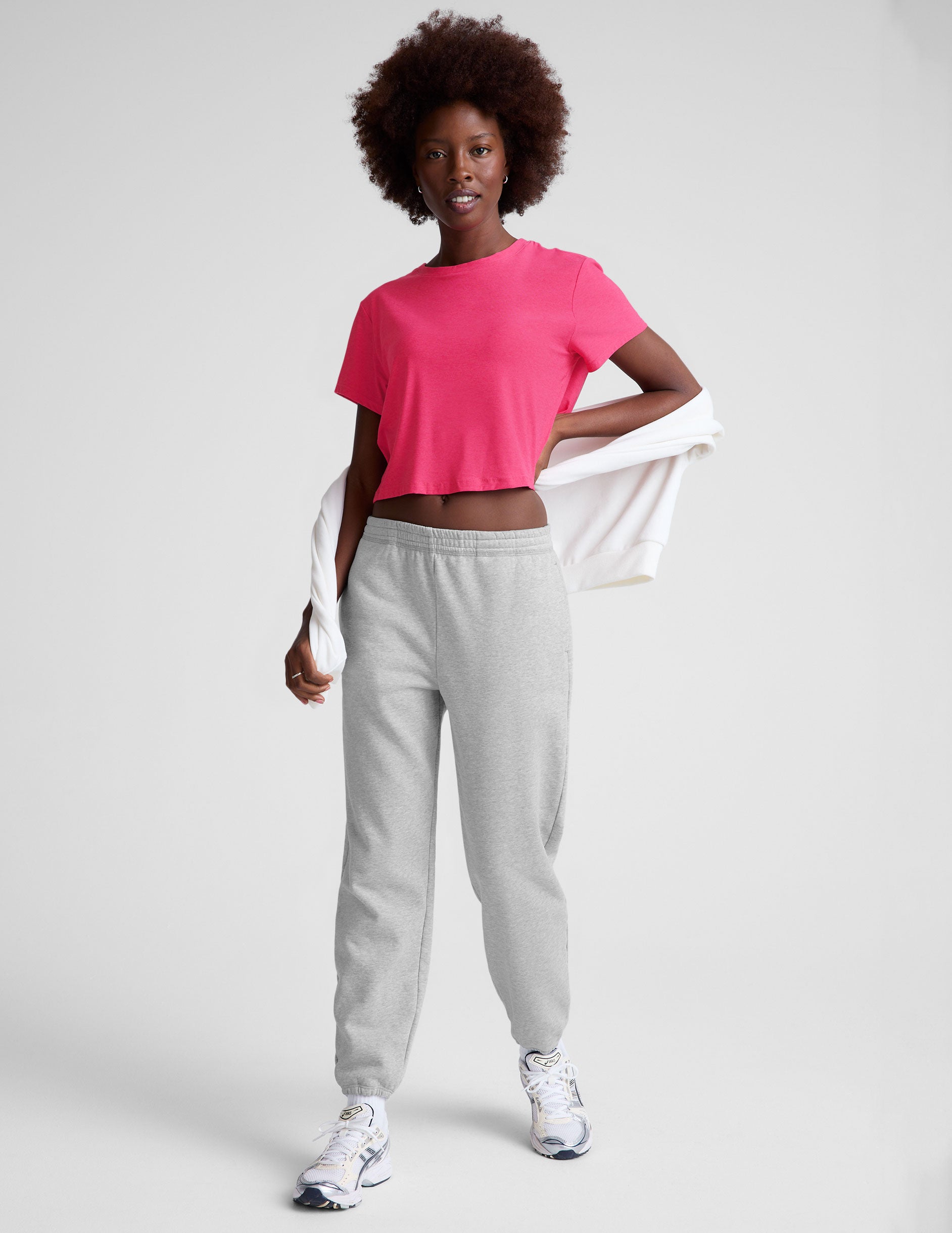 Featherweight Supreme Cropped Tee - Vivid Pink Heather