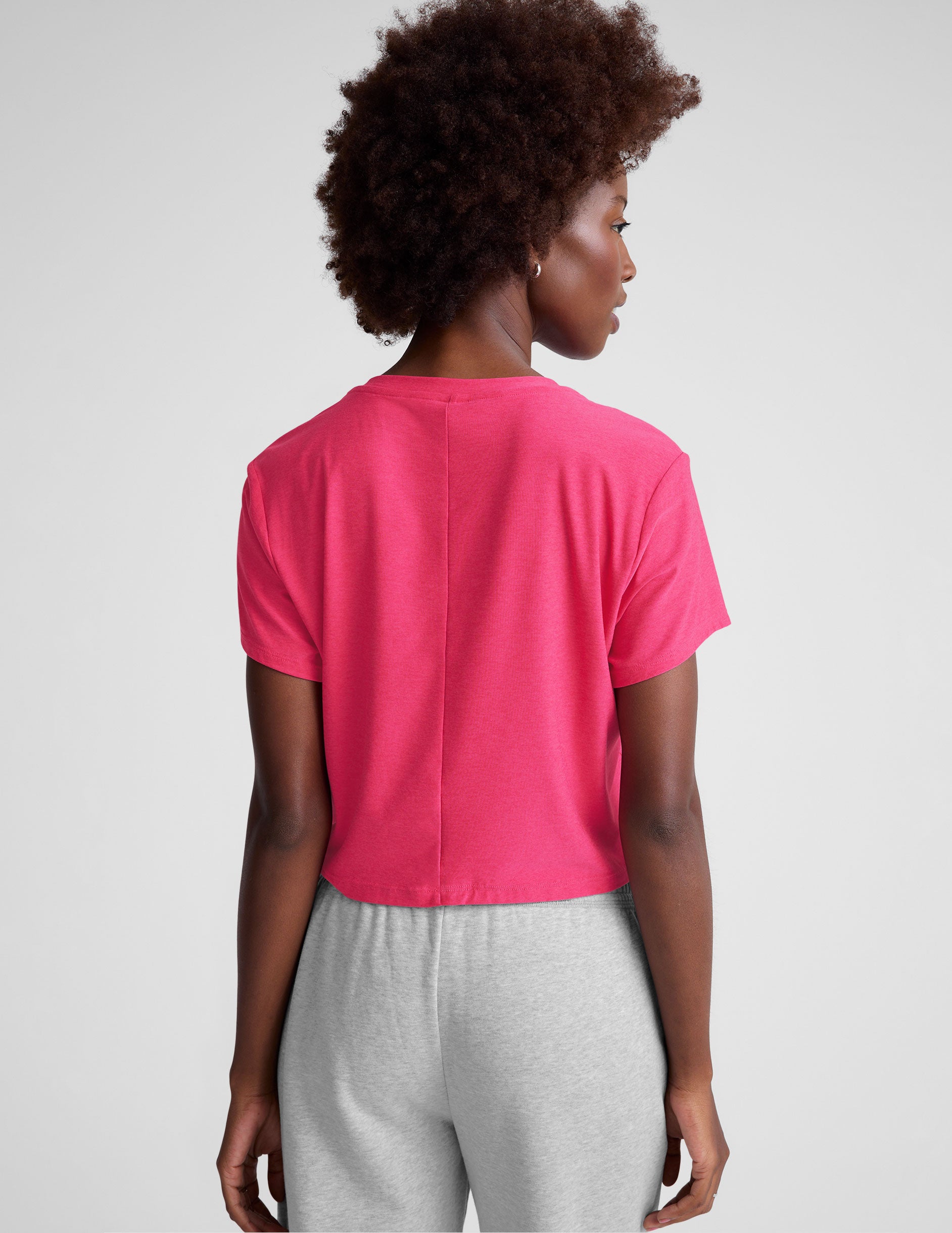 Featherweight Supreme Cropped Tee - Vivid Pink Heather