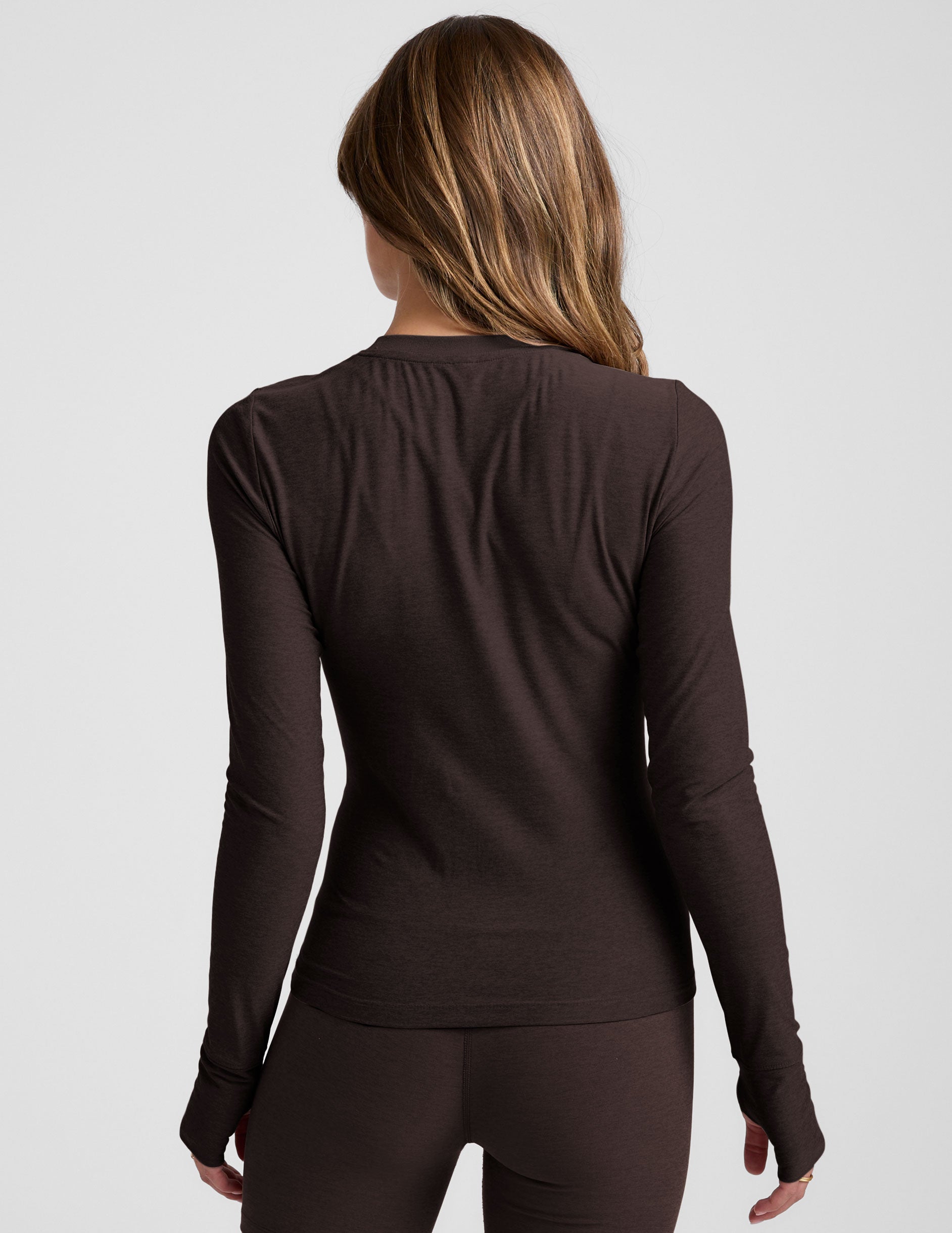 Featherweight Select Long Sleeve Crew - Dark Chocolate Heather