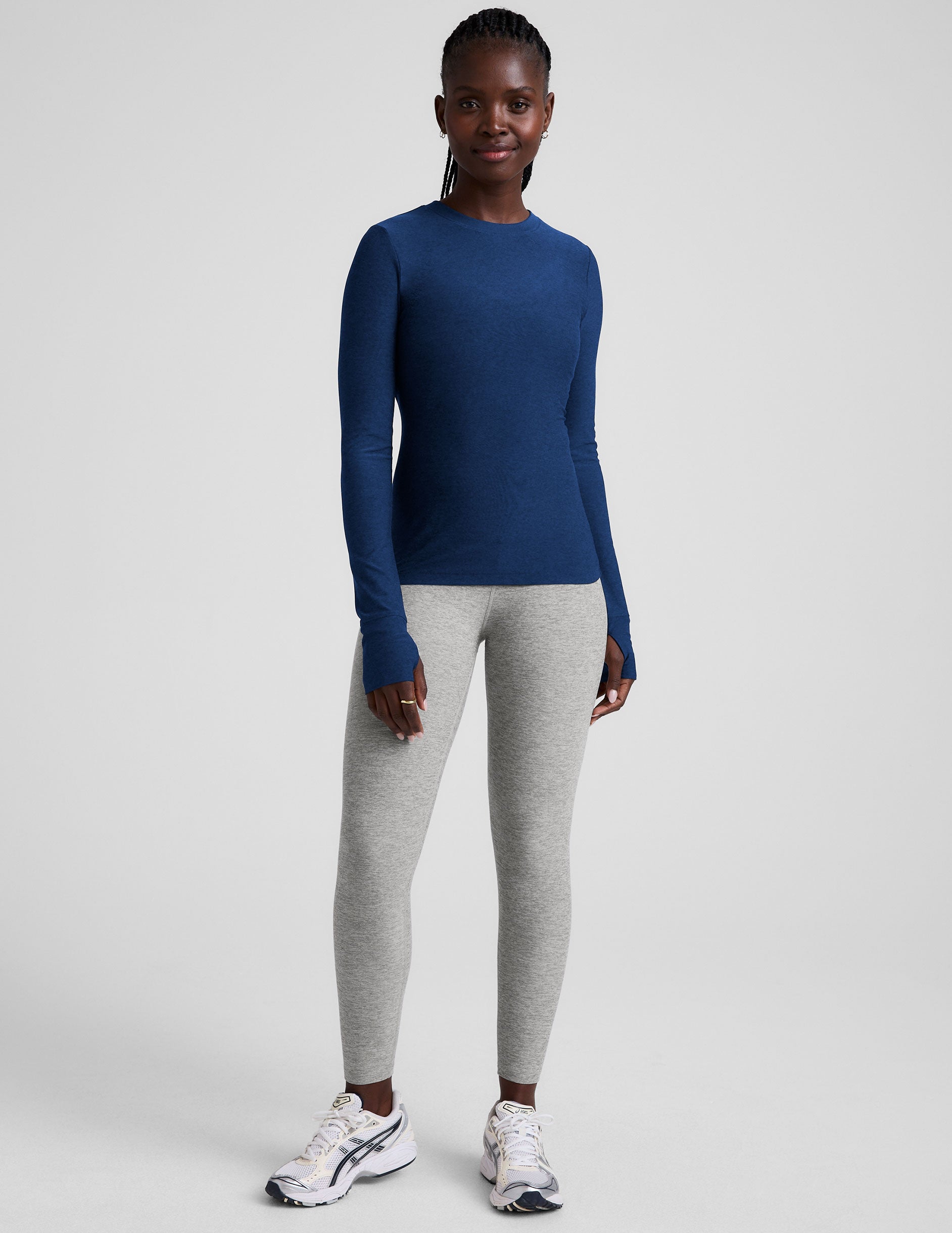 Featherweight Select Long Sleeve Crew - Marine Blue Heather