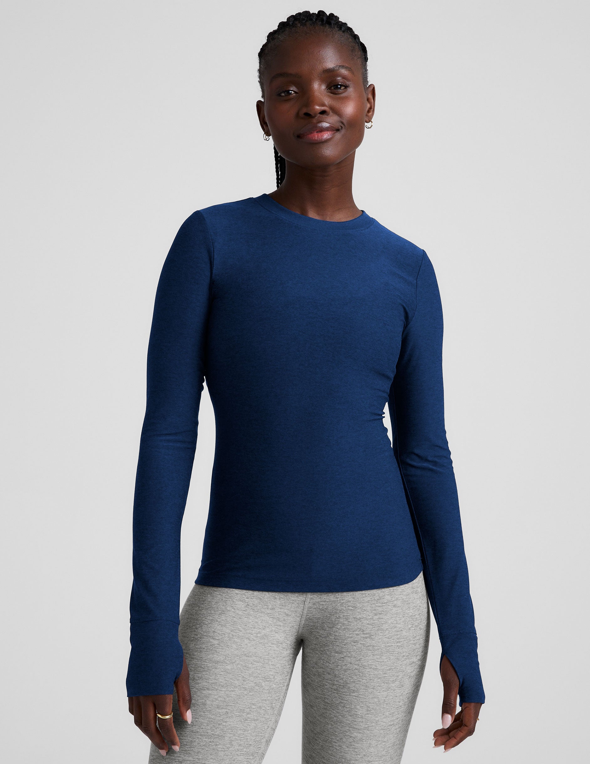 Featherweight Select Long Sleeve Crew - Marine Blue Heather