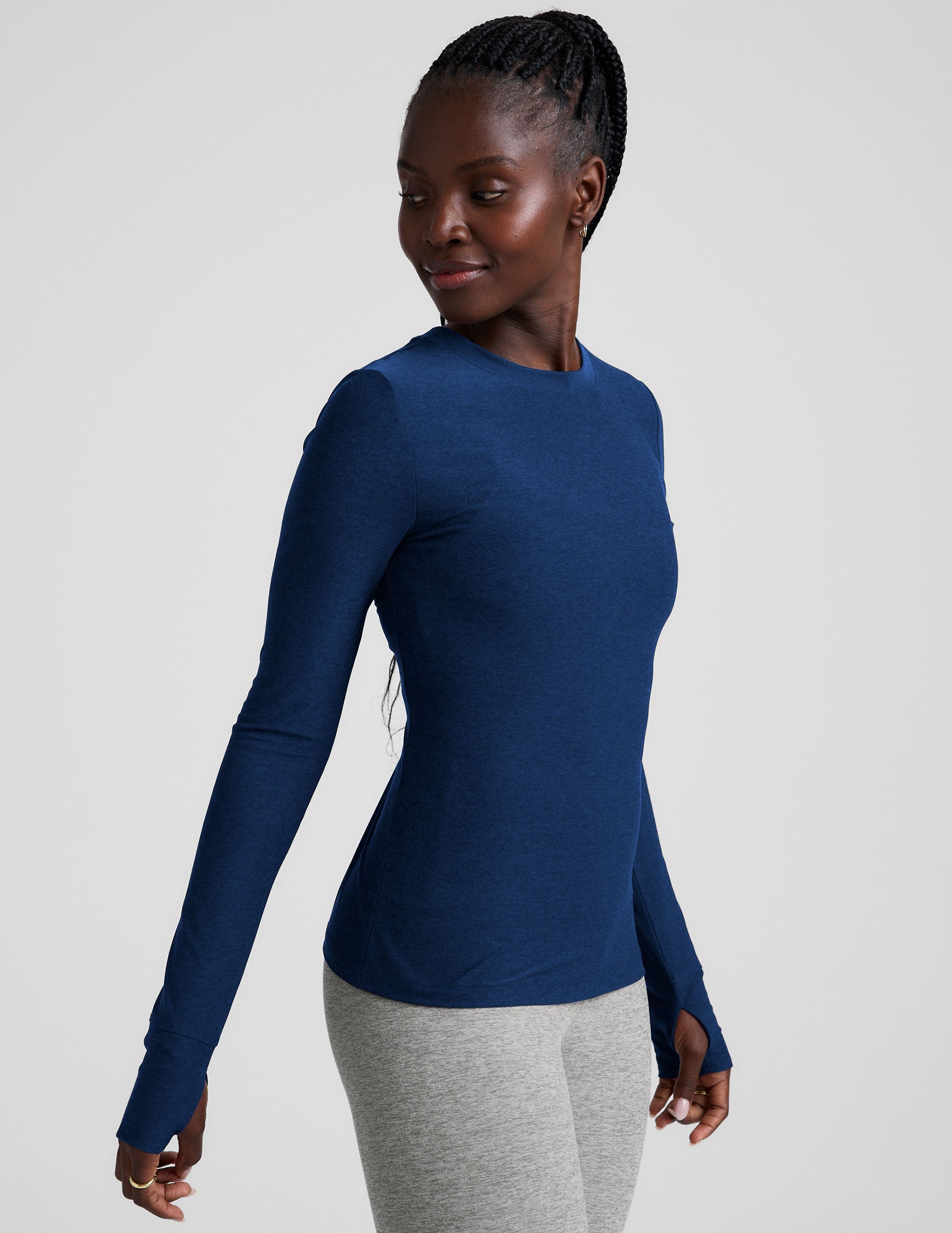 Featherweight Select Long Sleeve Crew - Marine Blue Heather