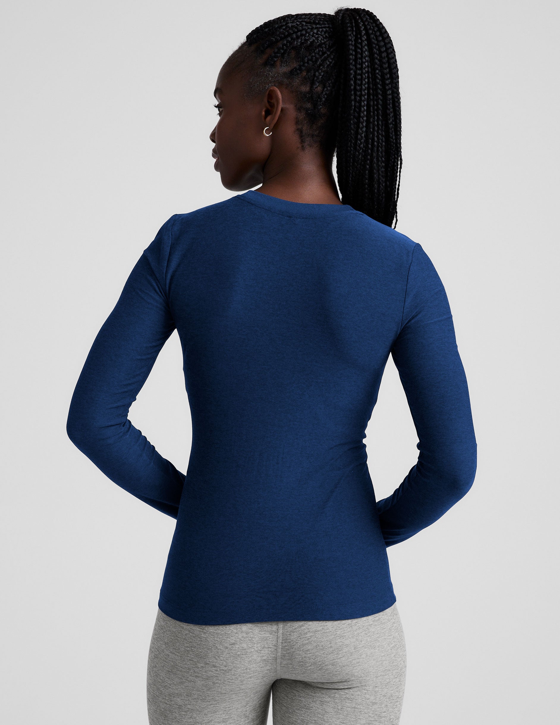 Featherweight Select Long Sleeve Crew - Marine Blue Heather