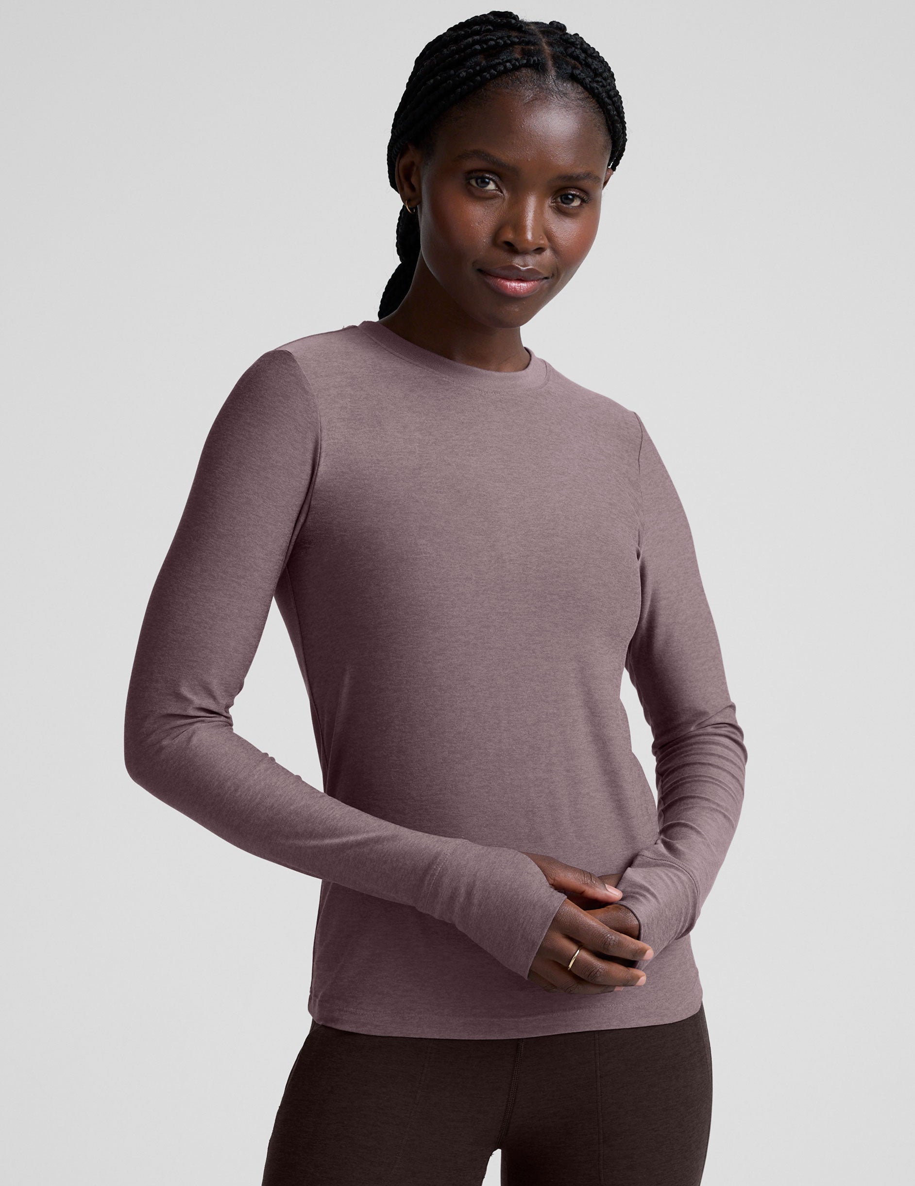 Featherweight Select Long Sleeve Crew - Soft Violet Dusk Heather