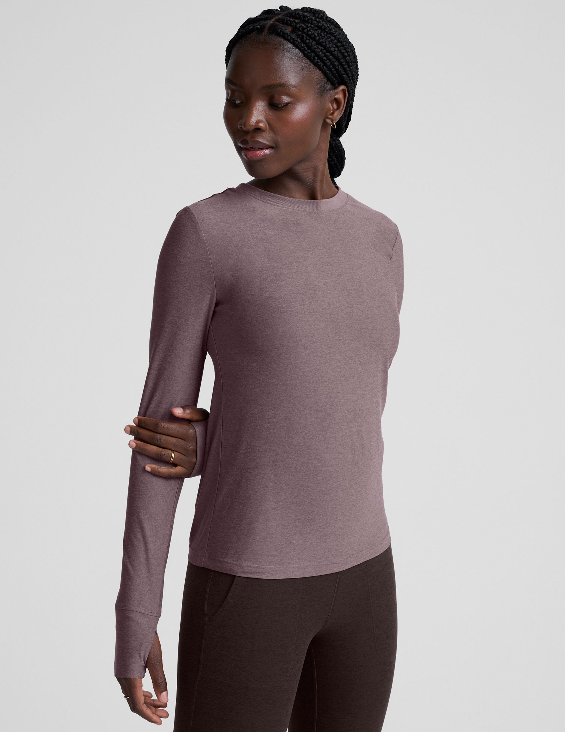 Featherweight Select Long Sleeve Crew - Soft Violet Dusk Heather