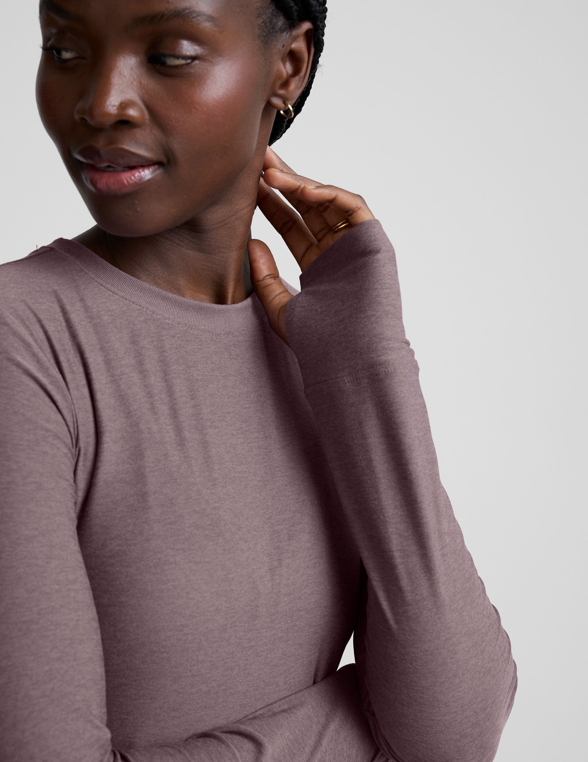Featherweight Select Long Sleeve Crew - Soft Violet Dusk Heather