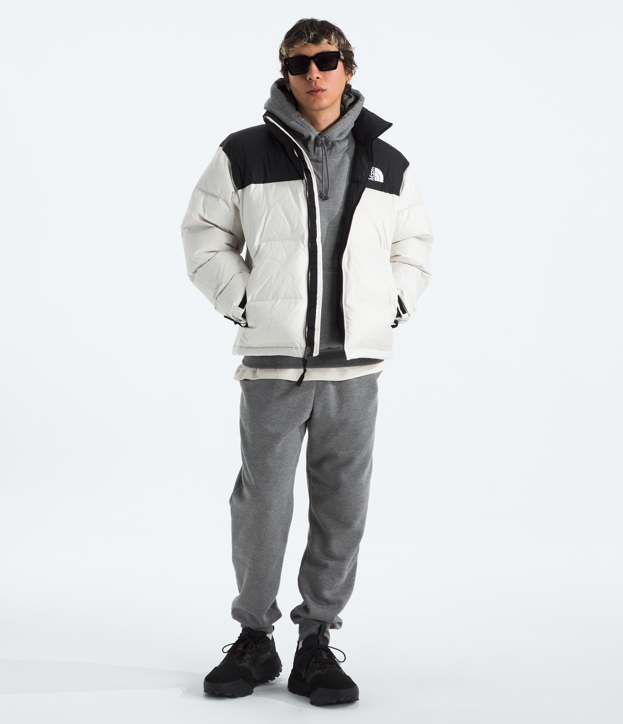 Mens 1996 Retro Nuptse Jacket TNF White DuneTNF BlackRecycled Down HERO2