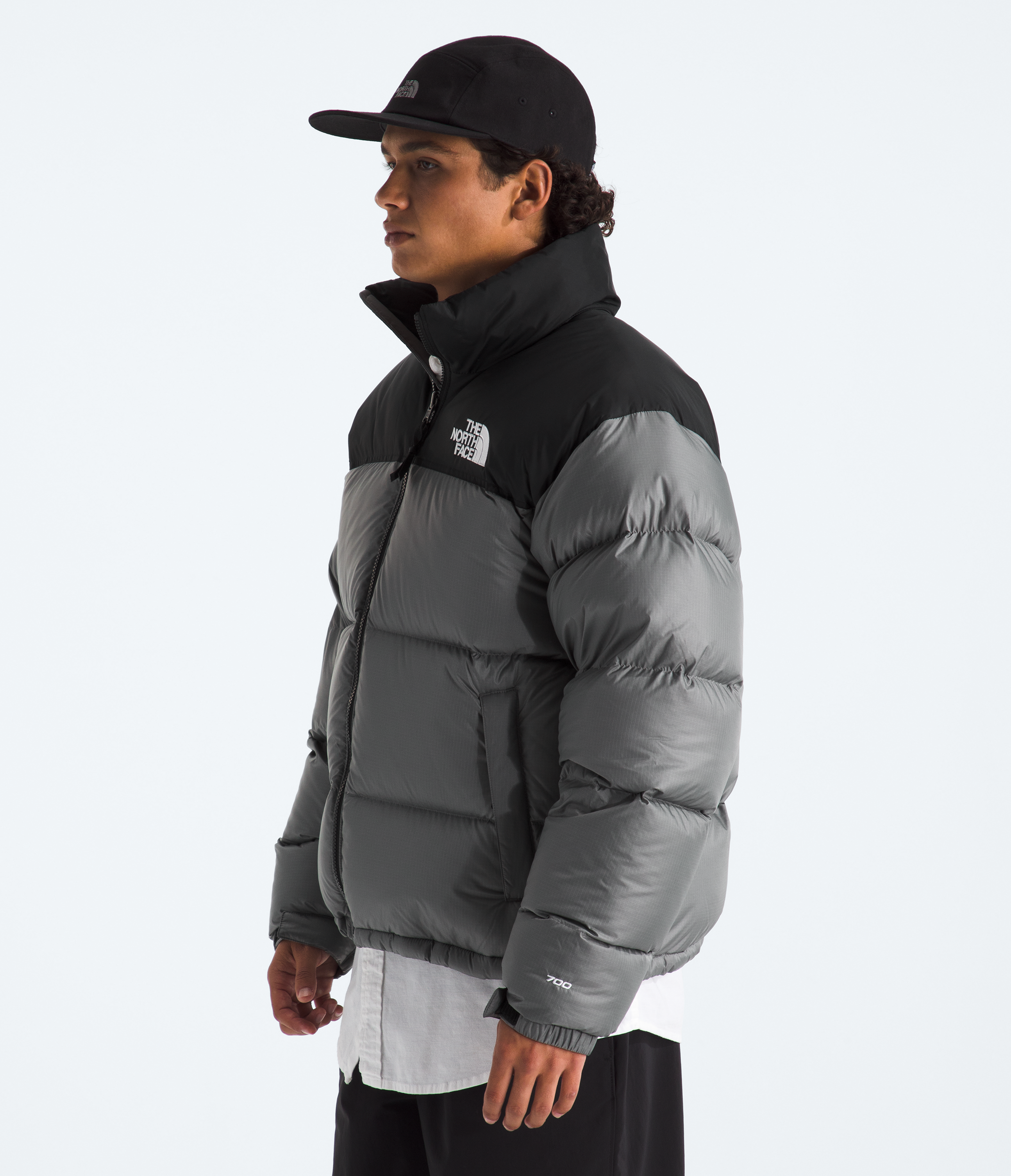 Mens 1996 Retro Nuptse Jacket TNF Smoked PearlTNF Black MODEL34