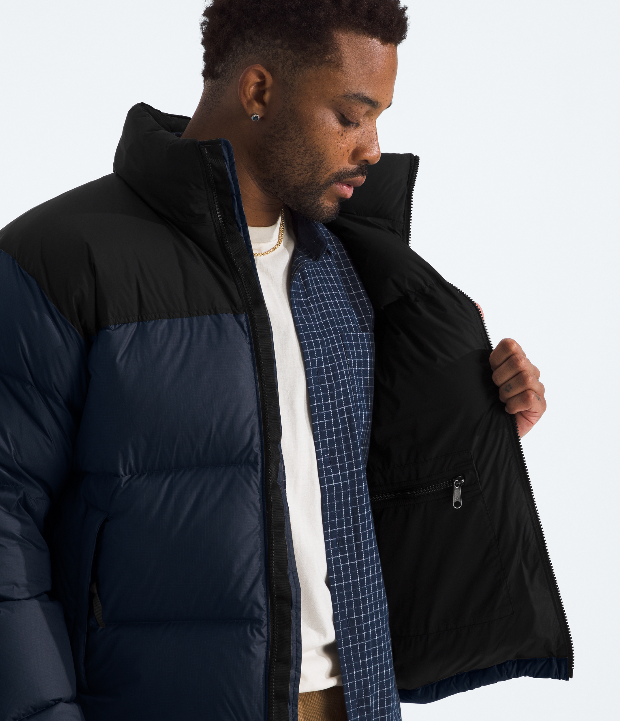 Mens 1996 Retro Nuptse Jacket TNF Summit NavyTNF Black MODELINT