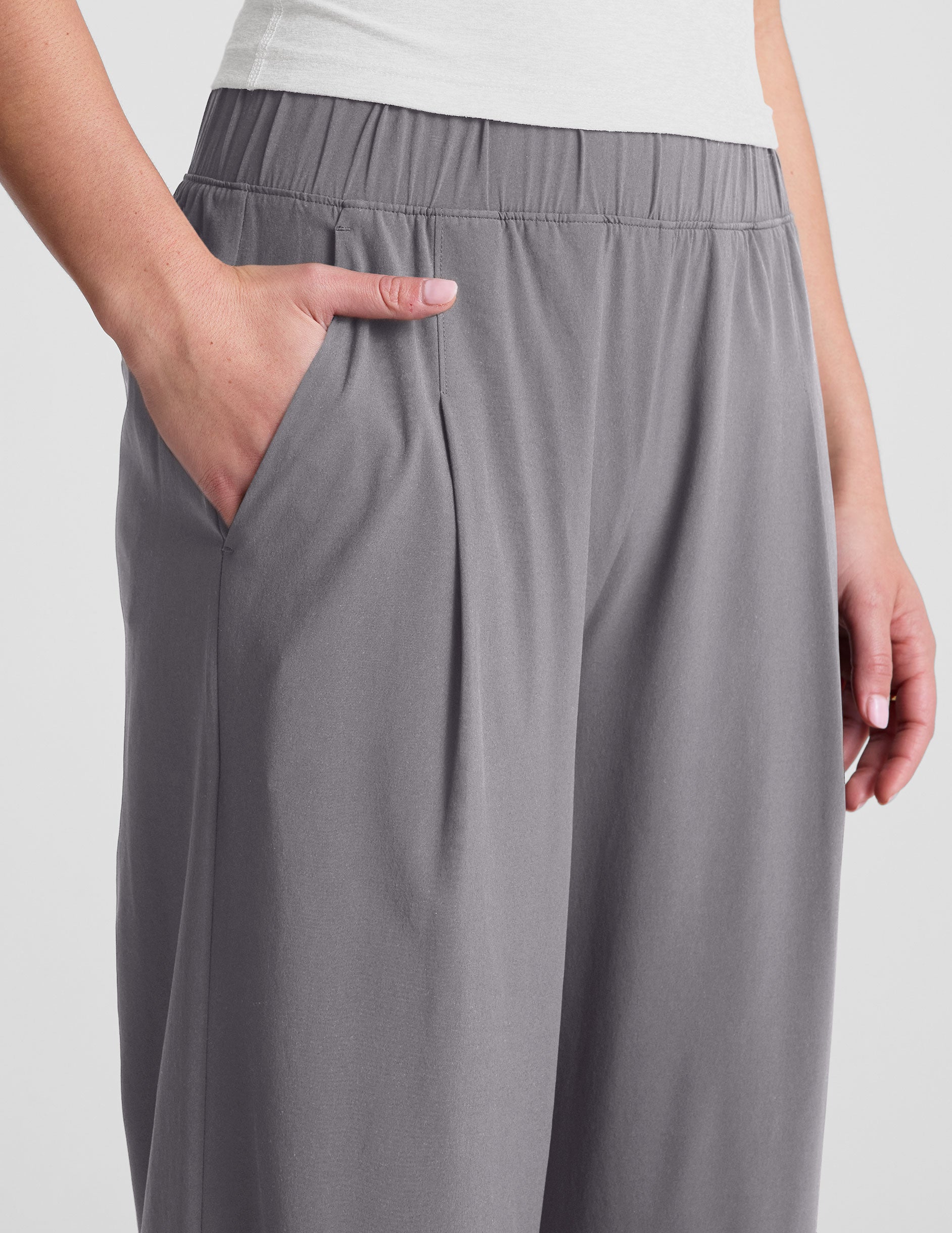 Easy Wide Leg Pant 31" - Cloud Gray
