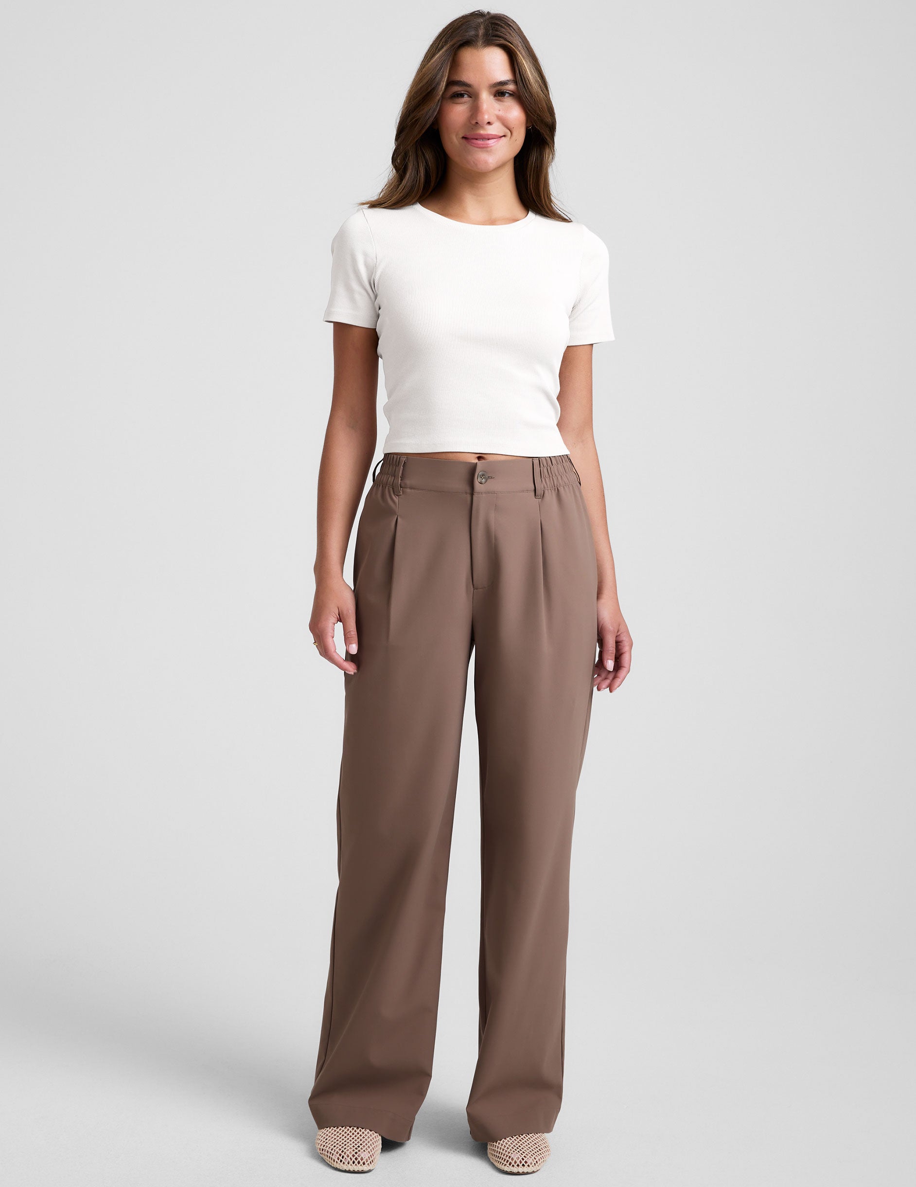 Status Wide Leg Trouser 31" - Khaki