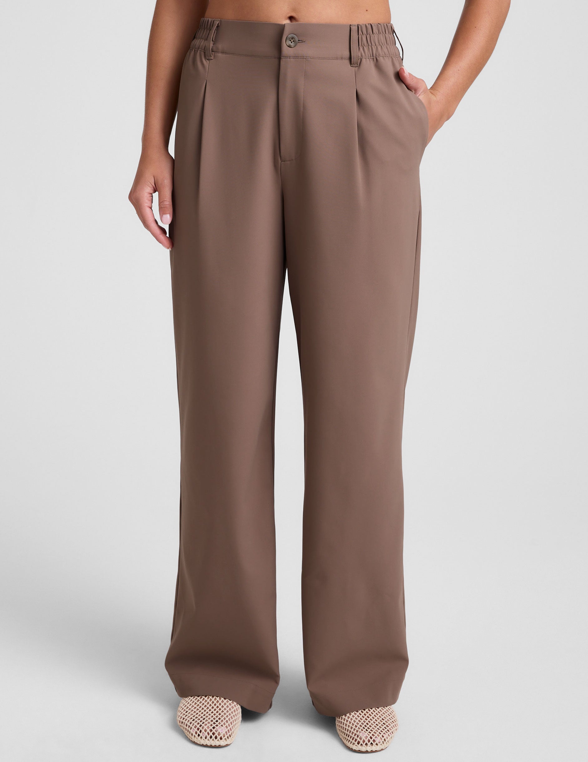 Status Wide Leg Trouser 31" - Khaki