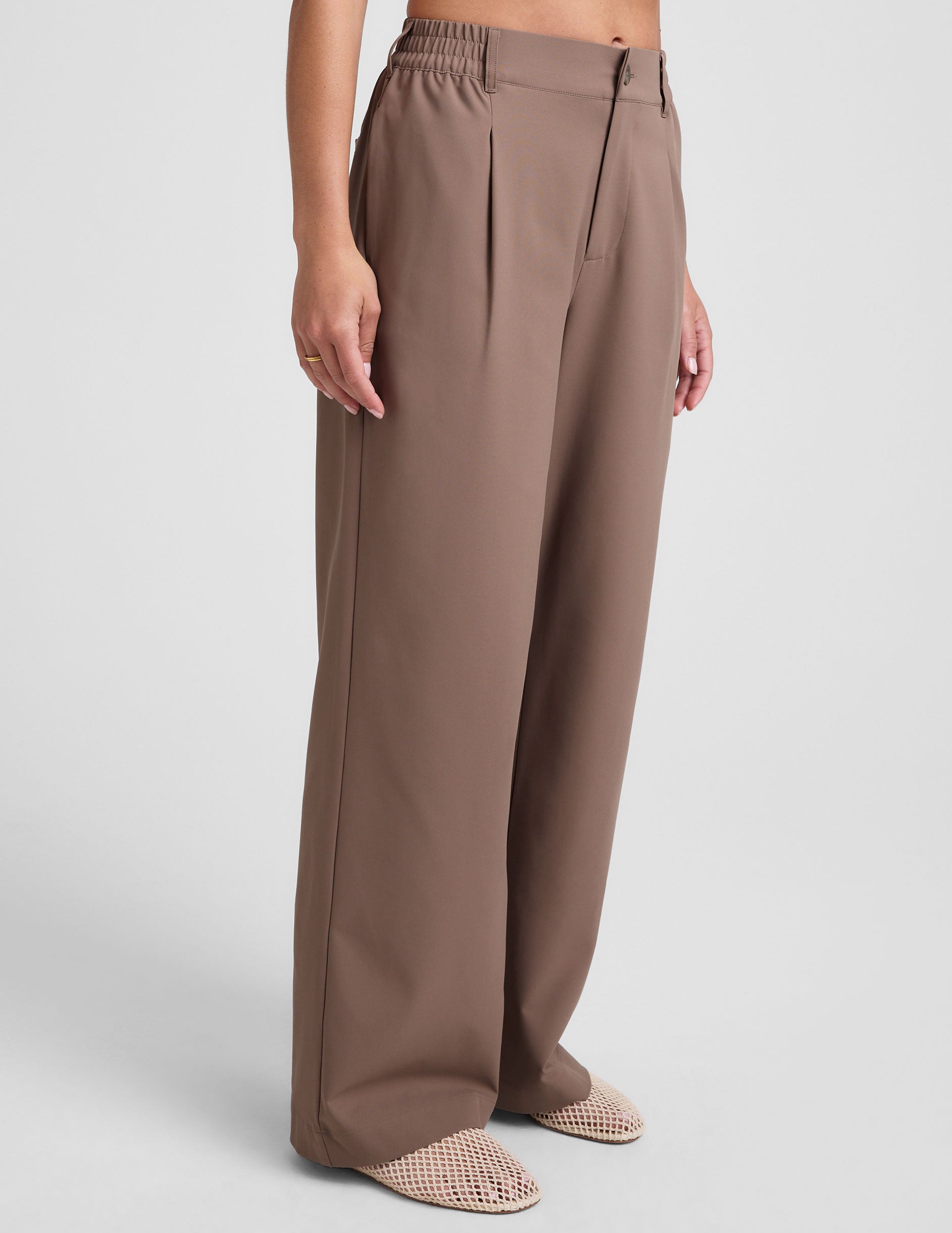 Status Wide Leg Trouser 31" - Khaki