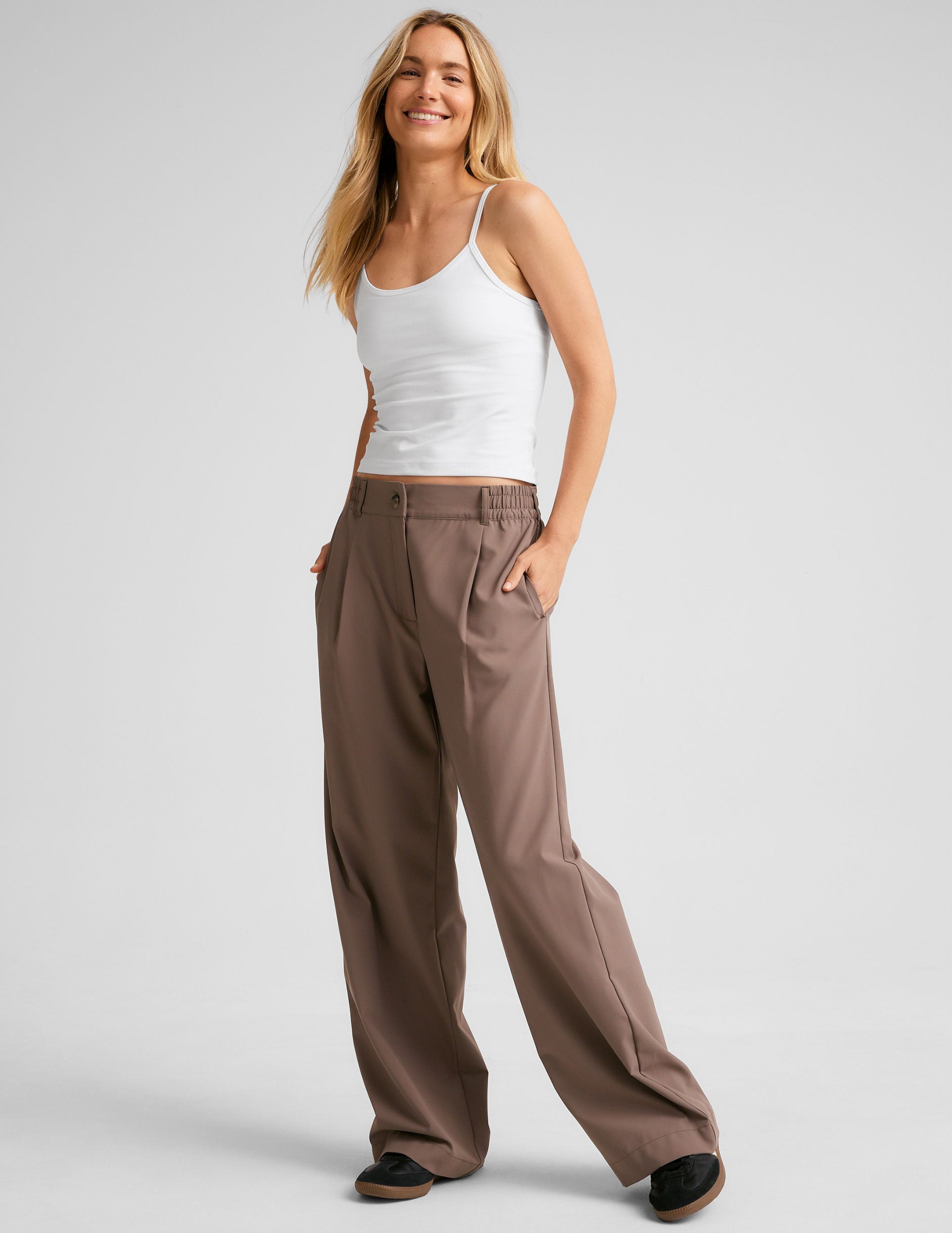 Status Wide Leg Trouser 31" - Khaki