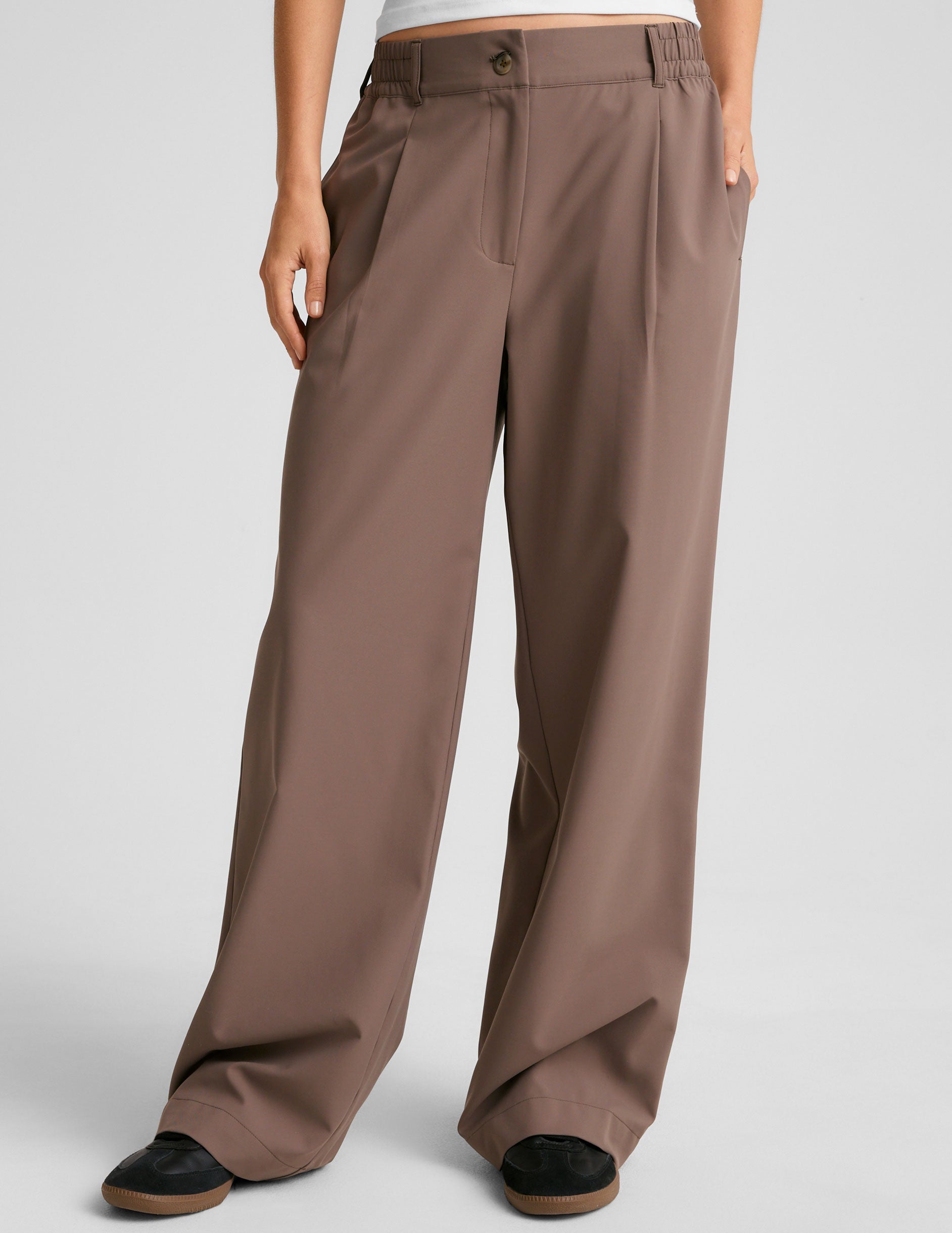 Status Wide Leg Trouser 31" - Khaki