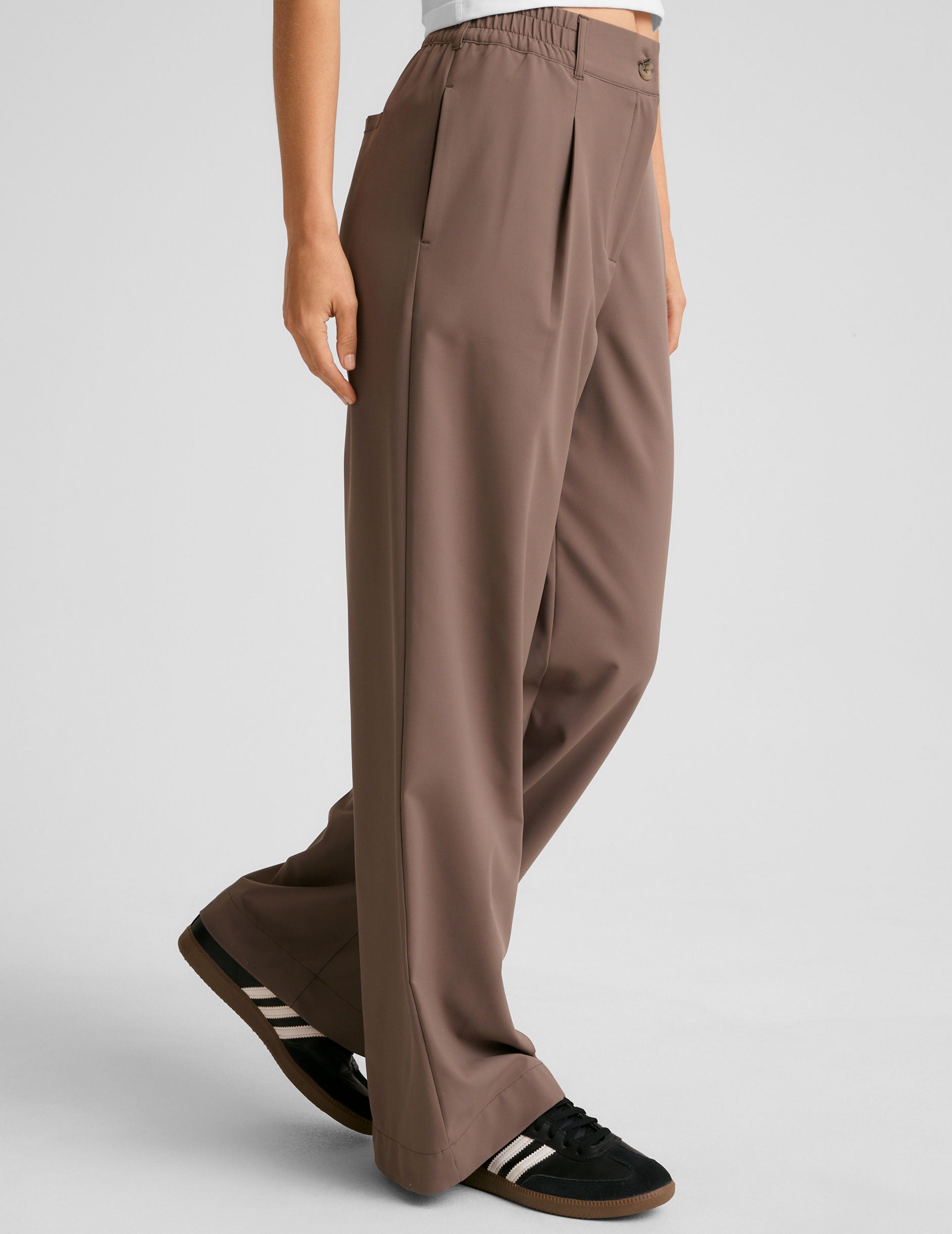 Status Wide Leg Trouser 31" - Khaki