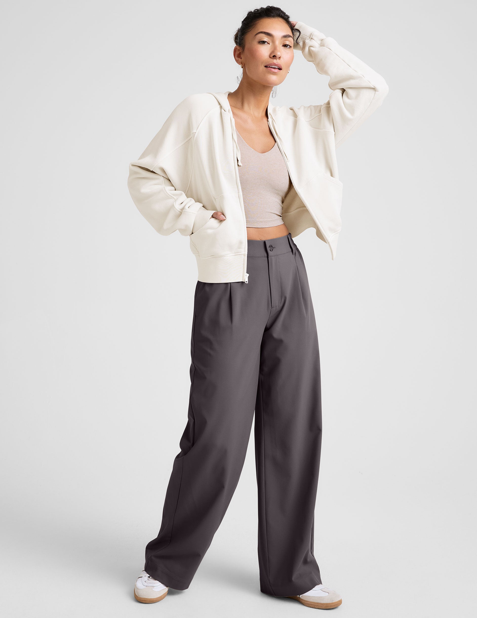 Status Wide Leg Trouser 31" - Soft Umber
