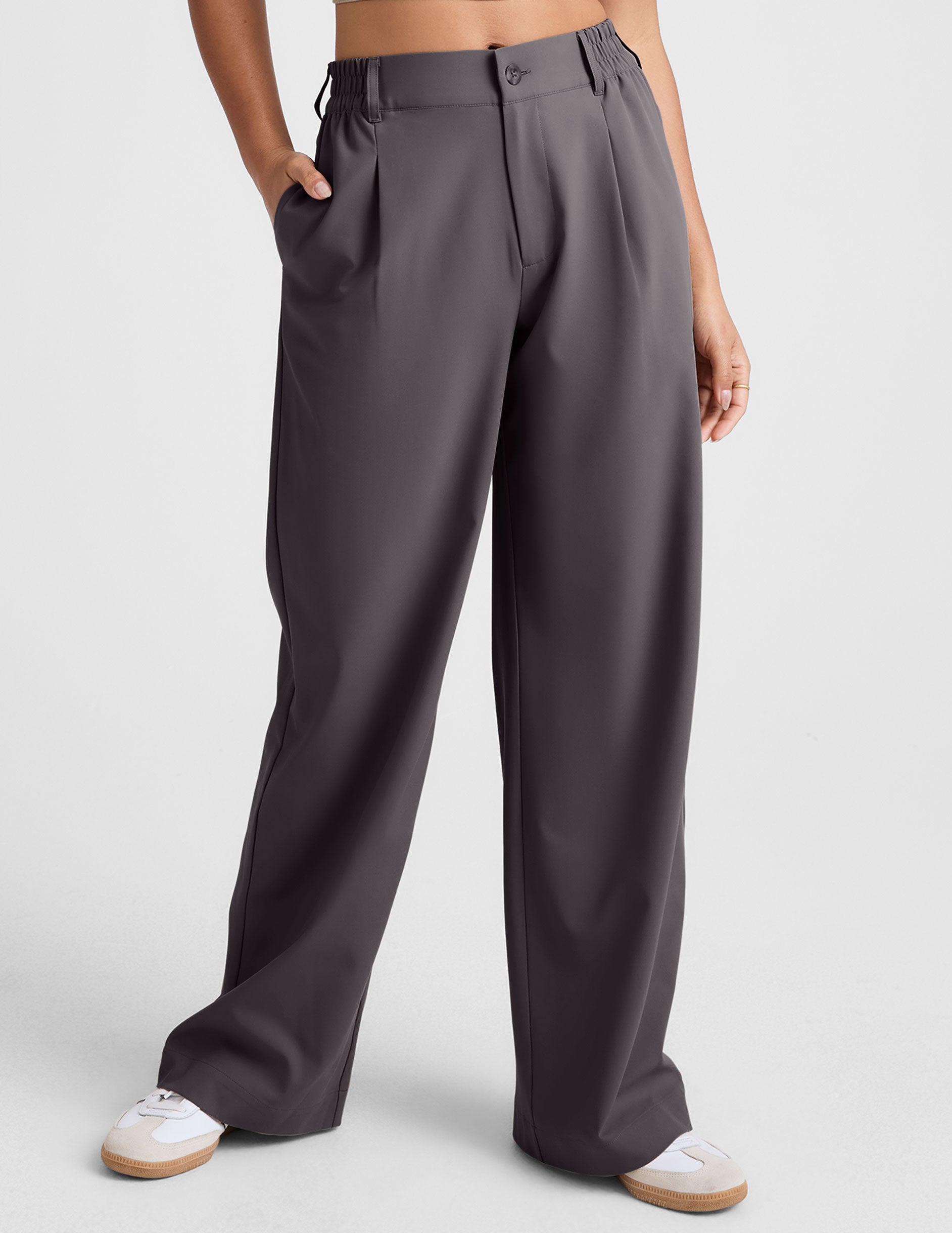 Status Wide Leg Trouser 31" - Soft Umber