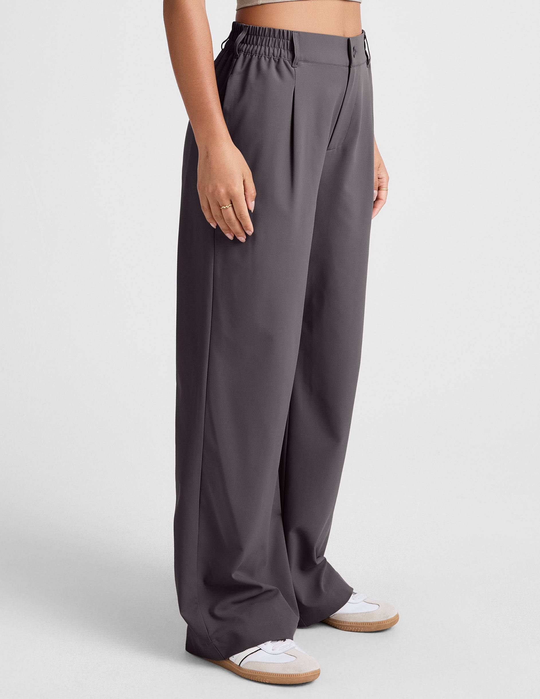Status Wide Leg Trouser 31" - Soft Umber