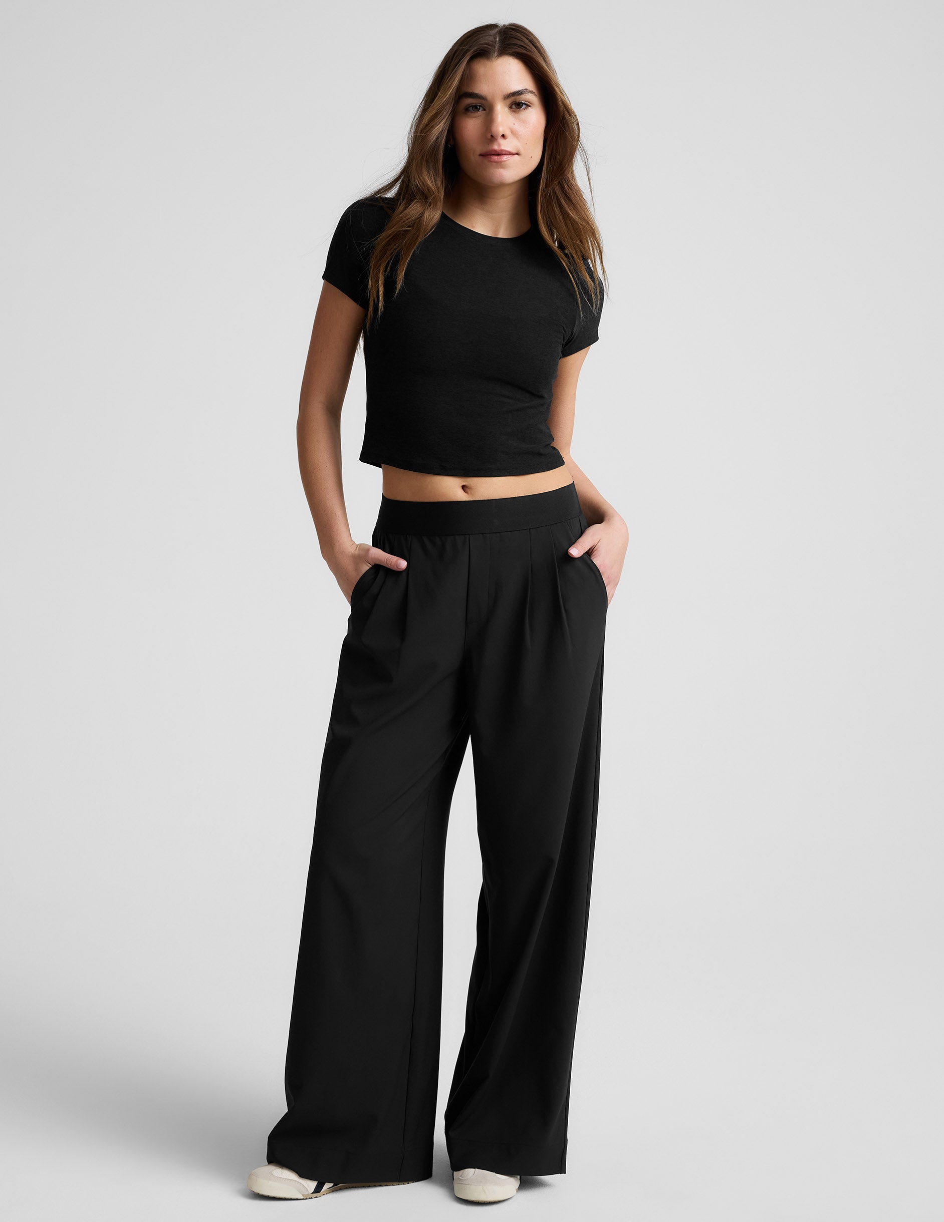 Elasticated Wide Leg Pant 29" - Black