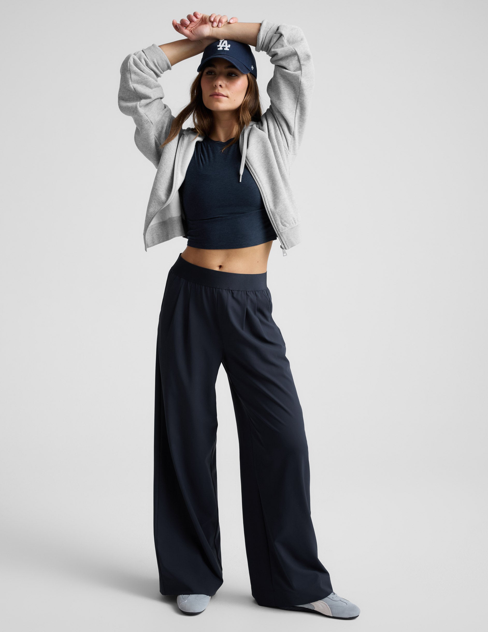 Elasticated Wide Leg Pant 29" - Nocturnal Navy