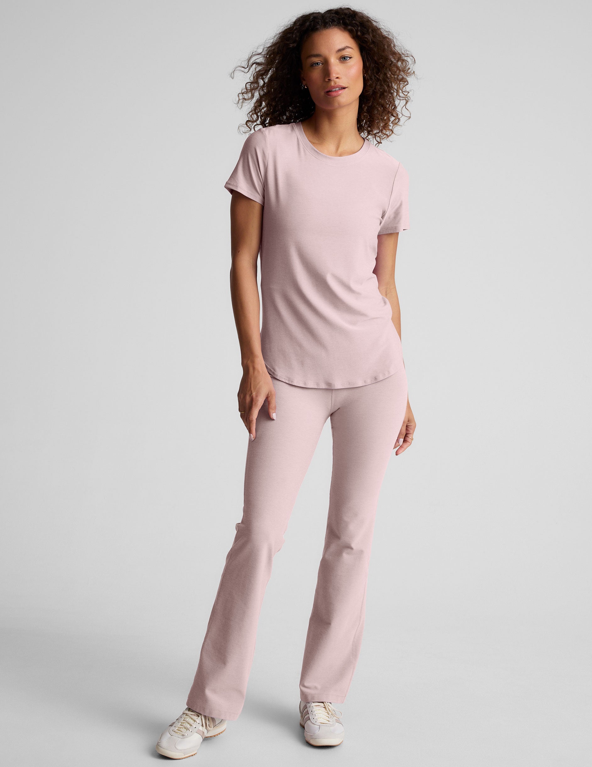 Spacedye™ Practice High Waisted Bootcut Pant - Pale Pink Heather