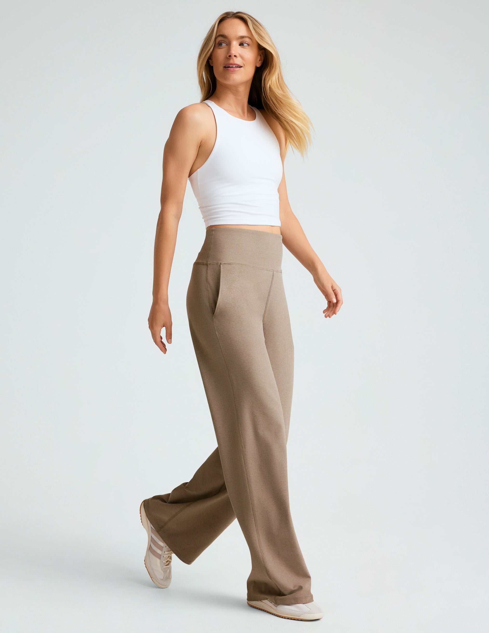 Spacedye™ Laid Back Wide Leg Pant 31" - Birch Heather