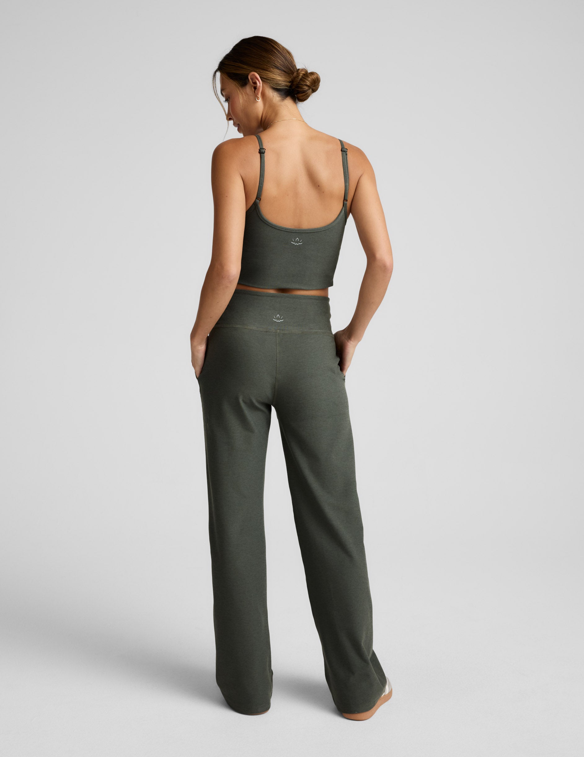 Spacedye™ Laid Back Wide Leg Pant 31" - Dusty Forest Heather