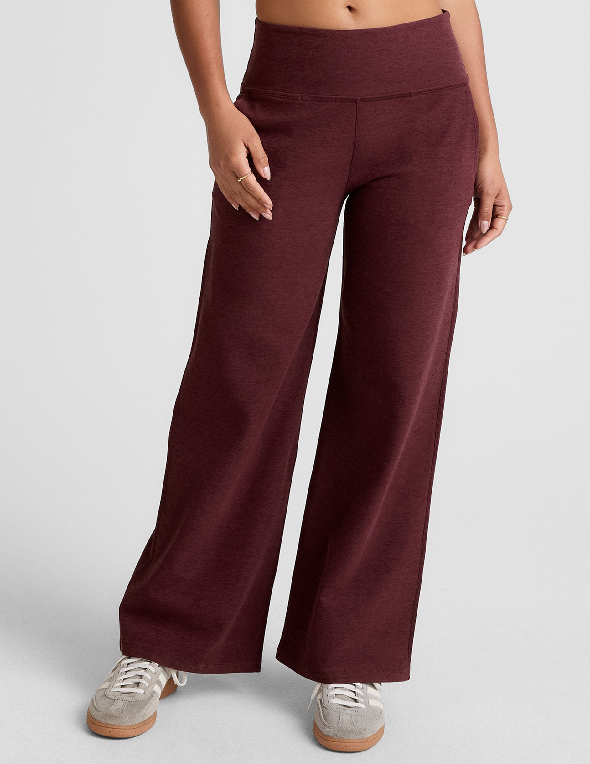 Spacedye™ Laid Back Wide Leg Pant 29" - Midnight Burgundy Heather
