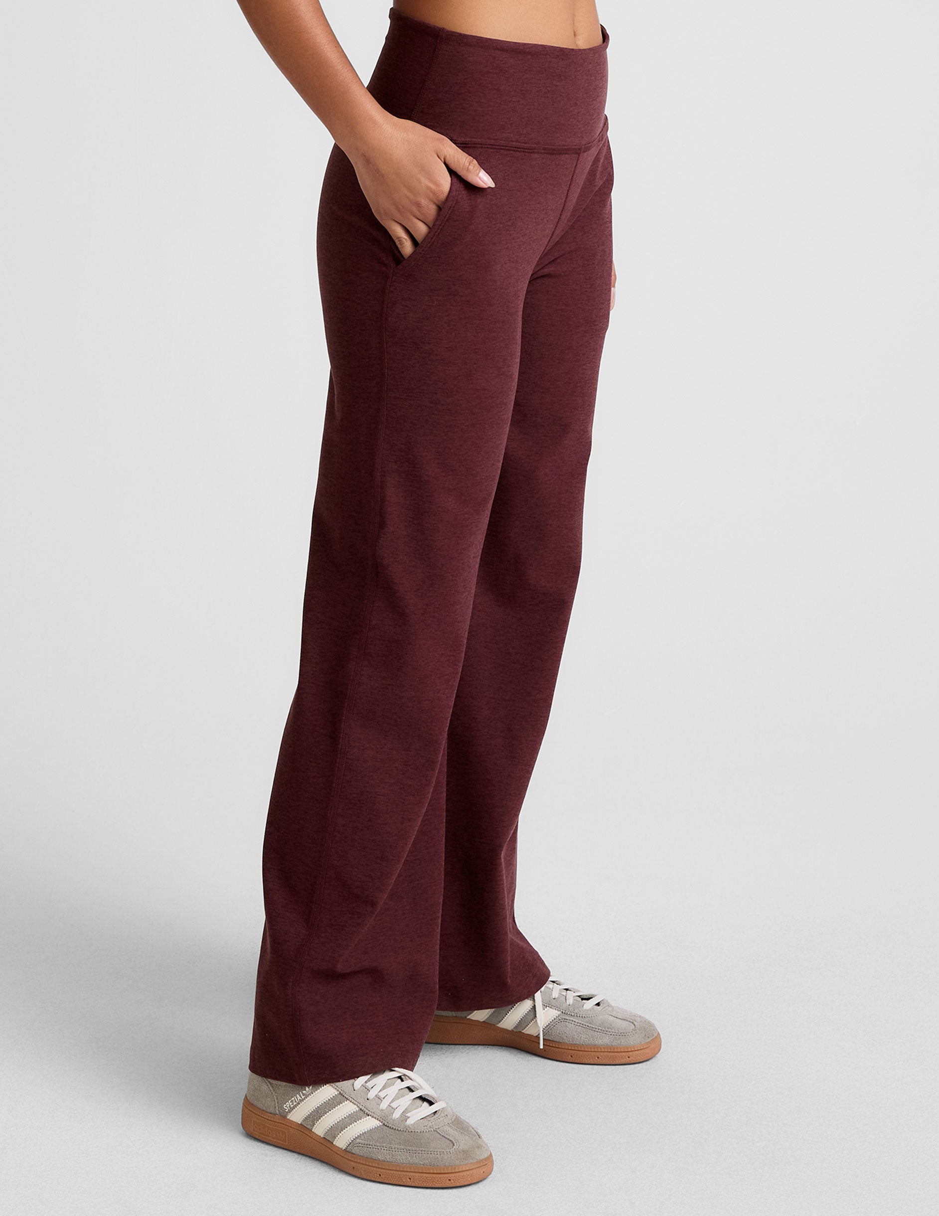 Spacedye™ Laid Back Wide Leg Pant 29" - Midnight Burgundy Heather