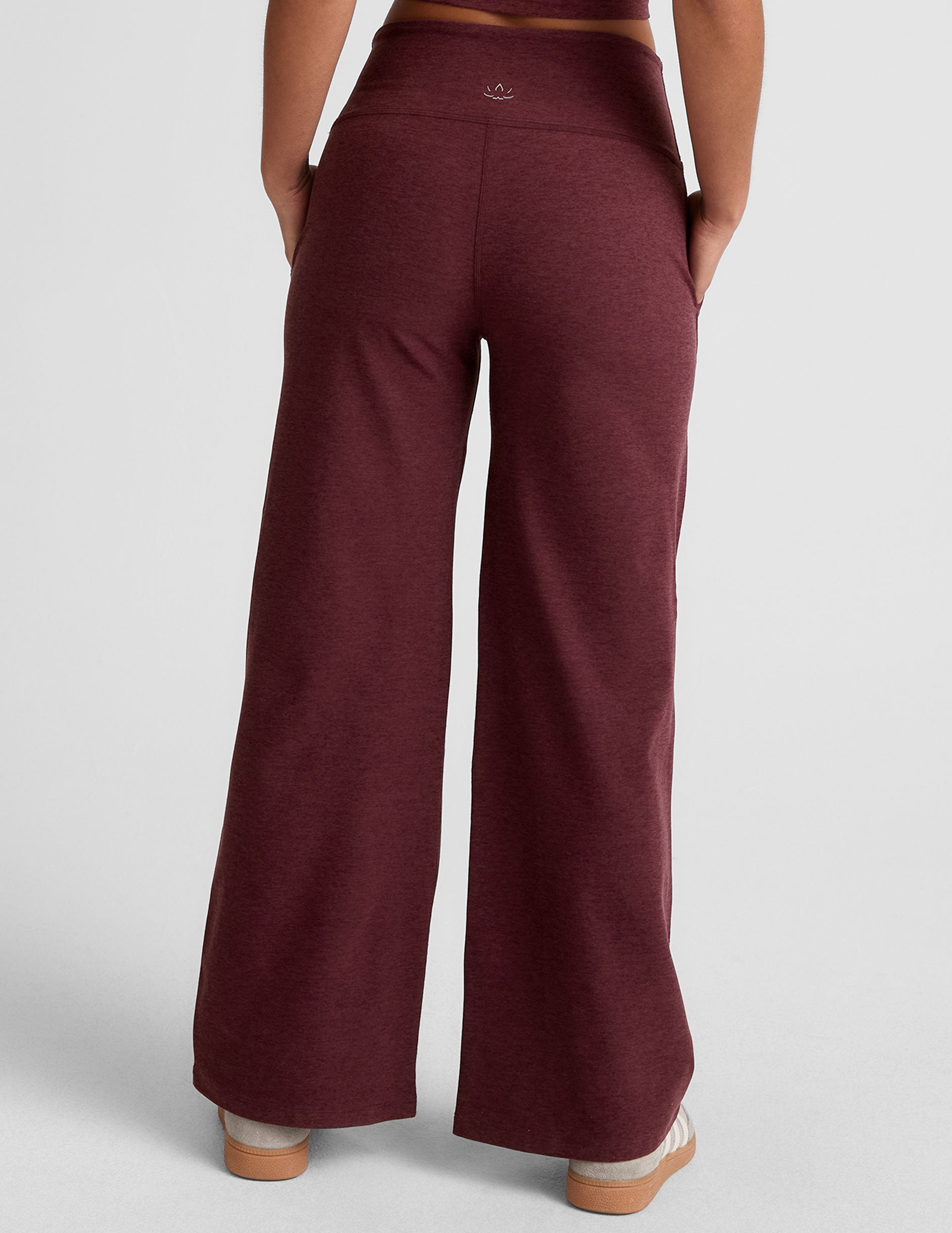 Spacedye™ Laid Back Wide Leg Pant 29" - Midnight Burgundy Heather