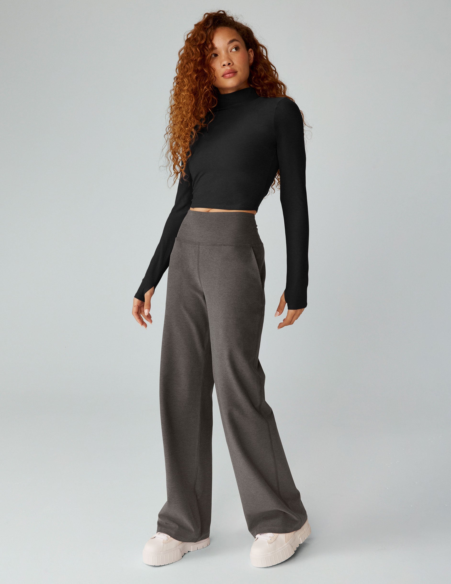 Spacedye™ Laid Back Wide Leg Pant 31" - True Gray Heather